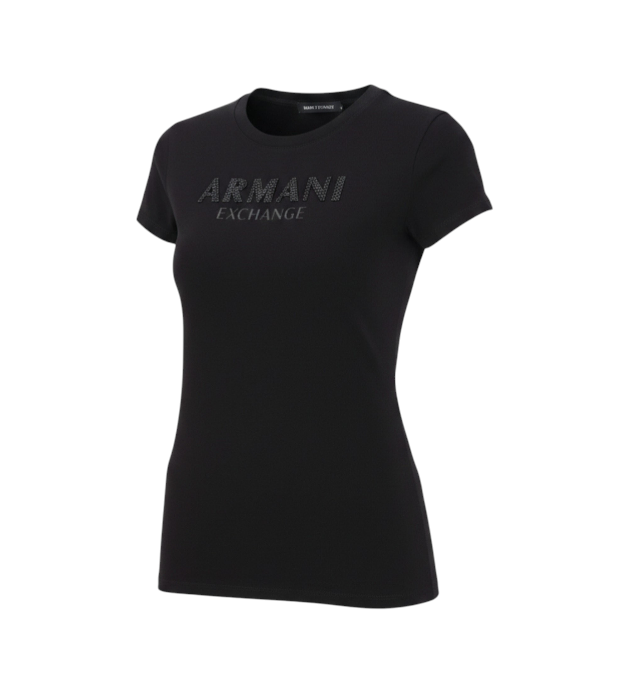 A|X Armani Exchange für Damen. XW002106AF10356UC001 Logo-T-Shirt schwarz (S), Lässig, Baumwolle, Kurzarm