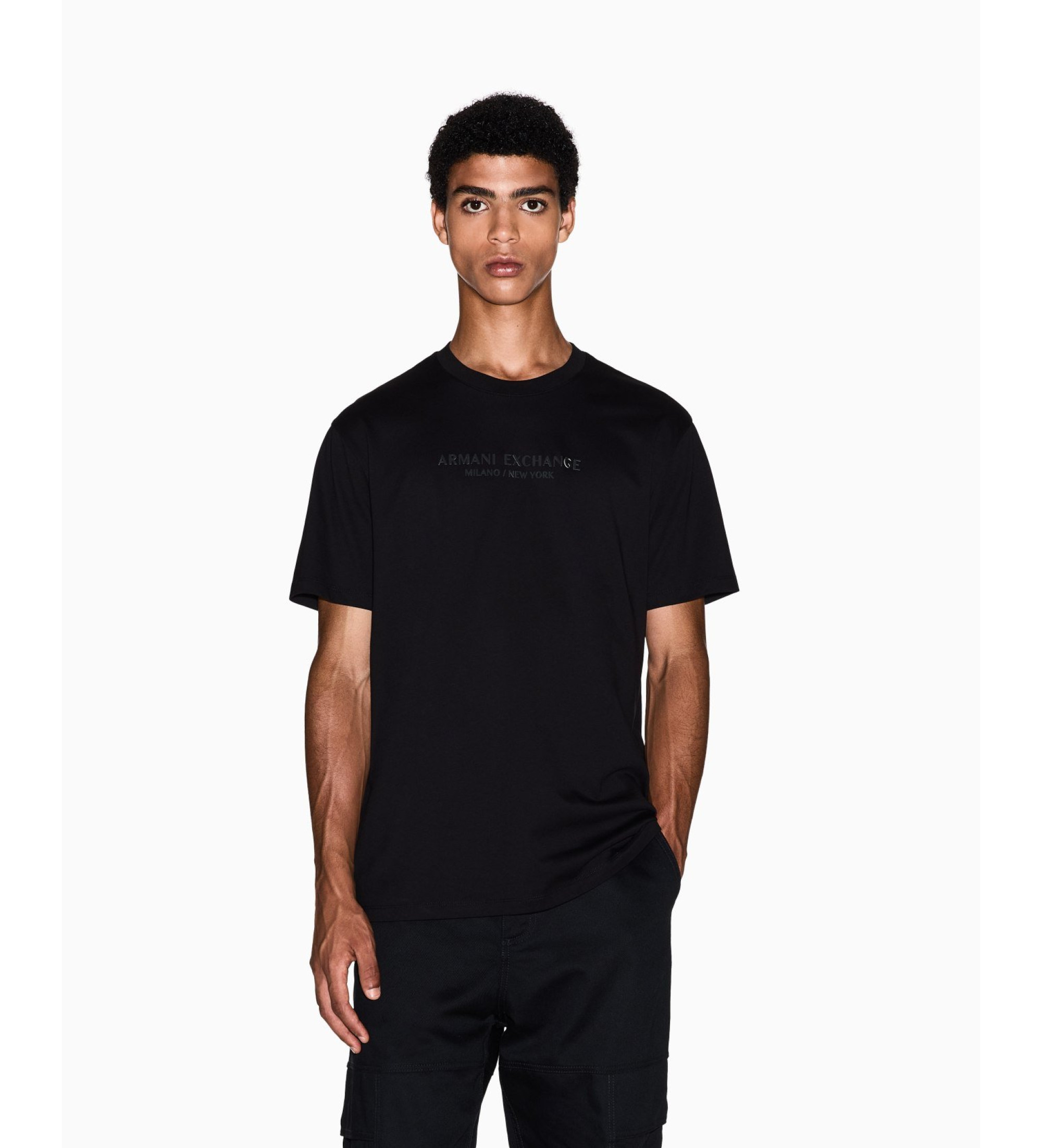 A|X Armani Exchange für Herren. XM001280AF10361UC001 Normales T-Shirt mit Logo (S), Schwarz, Lässig, Baumwolle, Kurzarm