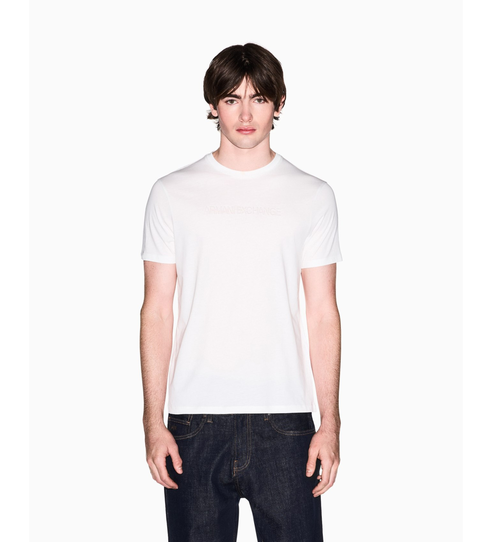 A|X Armani Exchange für Herren. XM002467AF10356U0009 Schmal geschnittenes T-Shirt Off white (M), Weiß, Lässig, Baumwolle, Kurzarm