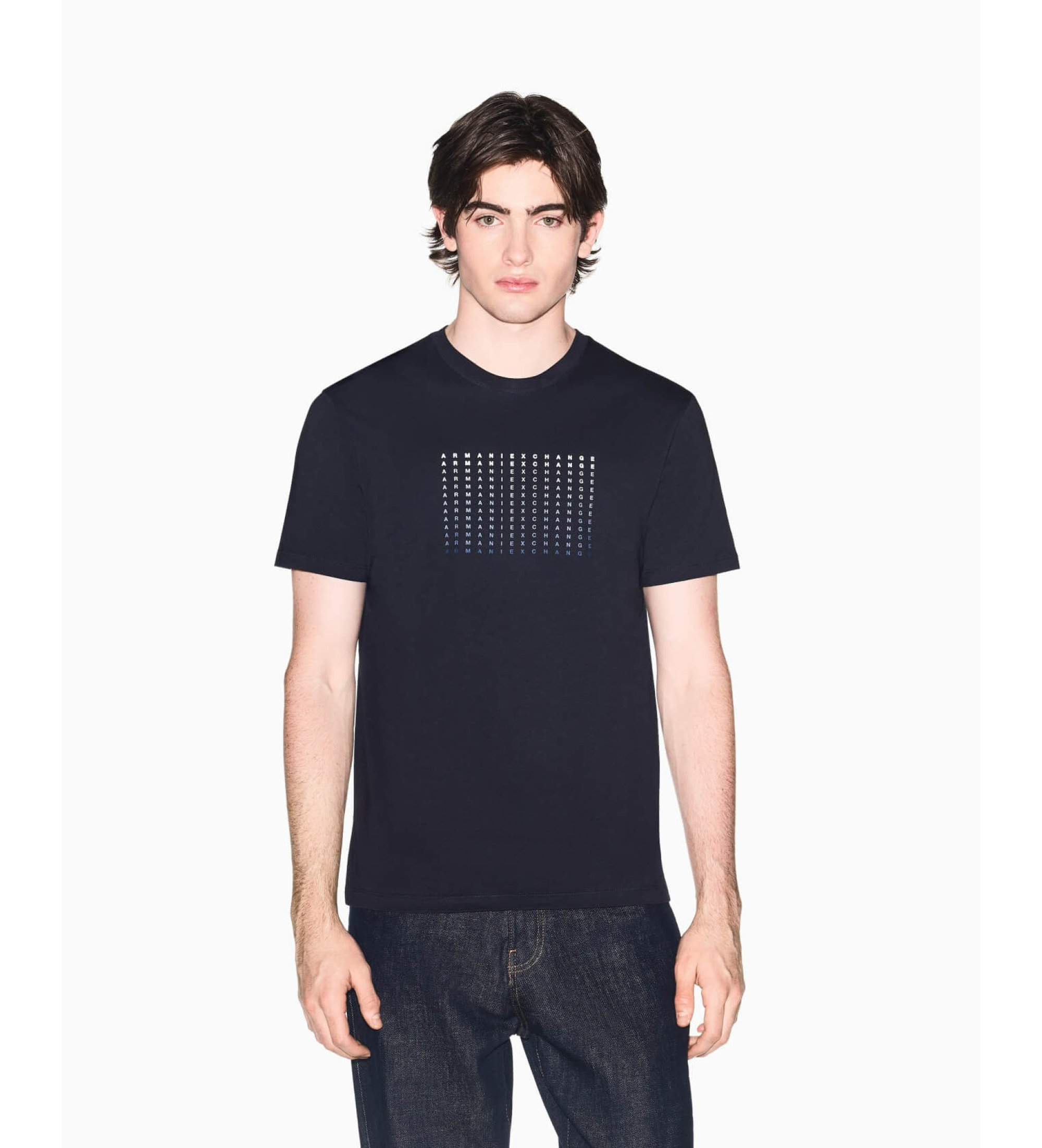 A|X Armani Exchange für Herren. XM002519AF10334UB101 Slim Fit T-shirt navy (XS), Lässig, Baumwolle, Kurzarm, Marine