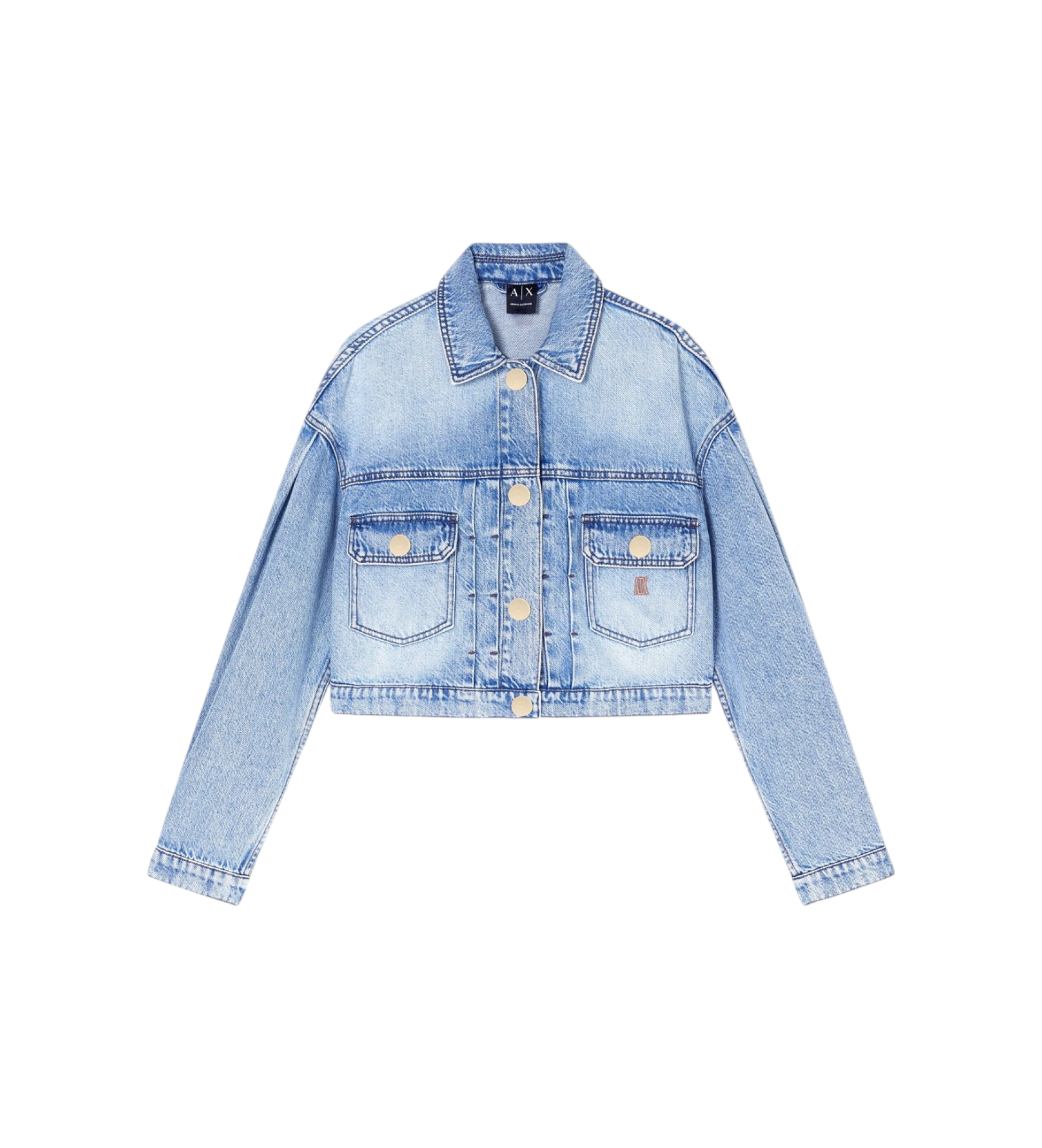 A|X Armani Exchange für Damen. XW002260AF21338MB001 Blaue Jeansjacke (M), Lässig, Baumwolle