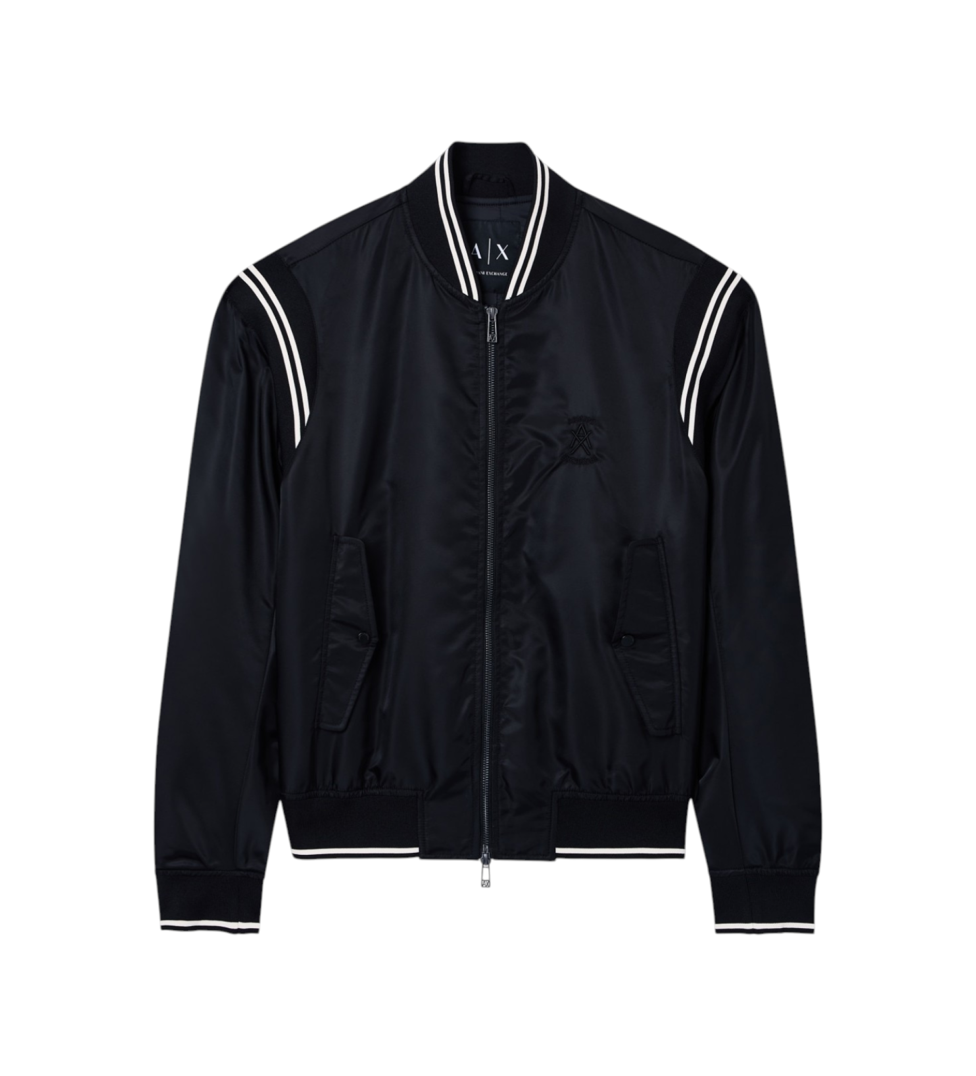 A|X Armani Exchange für Herren. XM002017AF19828UC001 Schwarze Satin-Bomberjacke (M), Lässig, Polyester