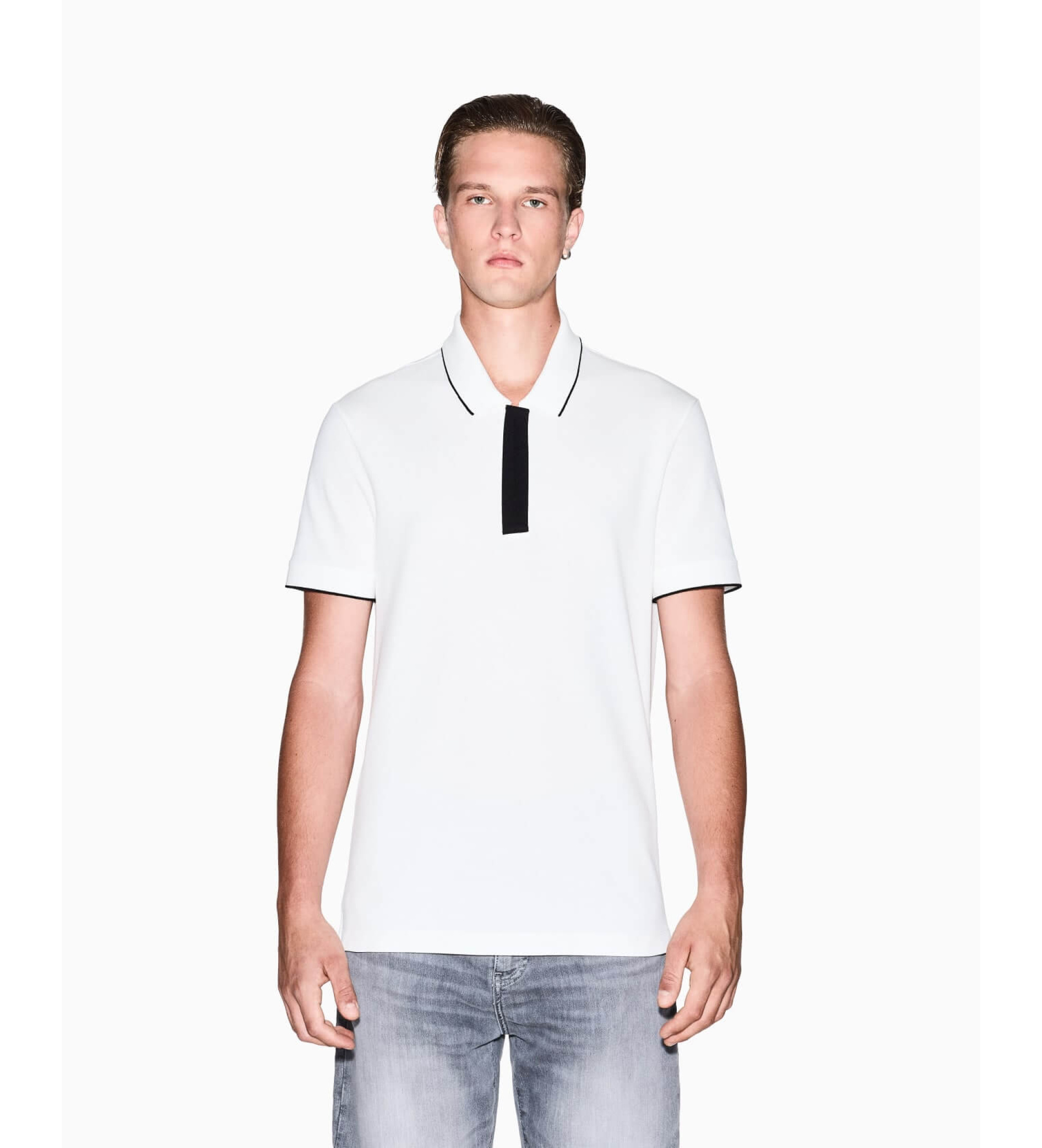 A|X Armani Exchange für Herren. XM001285AF10366U0009 Ideal Polo (XS), Weiß, Lässig, Baumwolle, Kurzarm