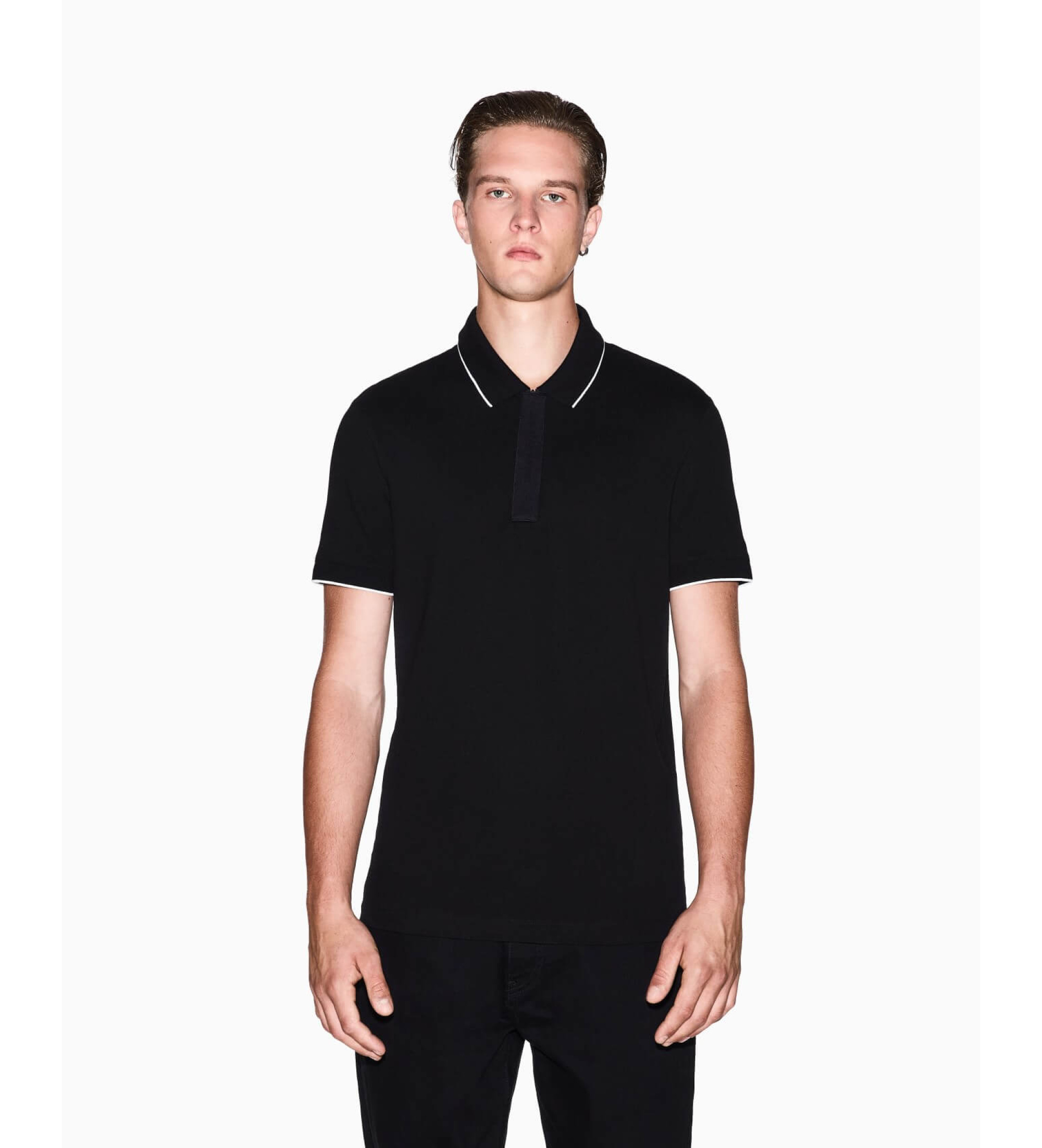 A|X Armani Exchange für Herren. XM001285AF10366UC001 Ideal Polo (XXL), Schwarz, Lässig, Baumwolle, Kurzarm