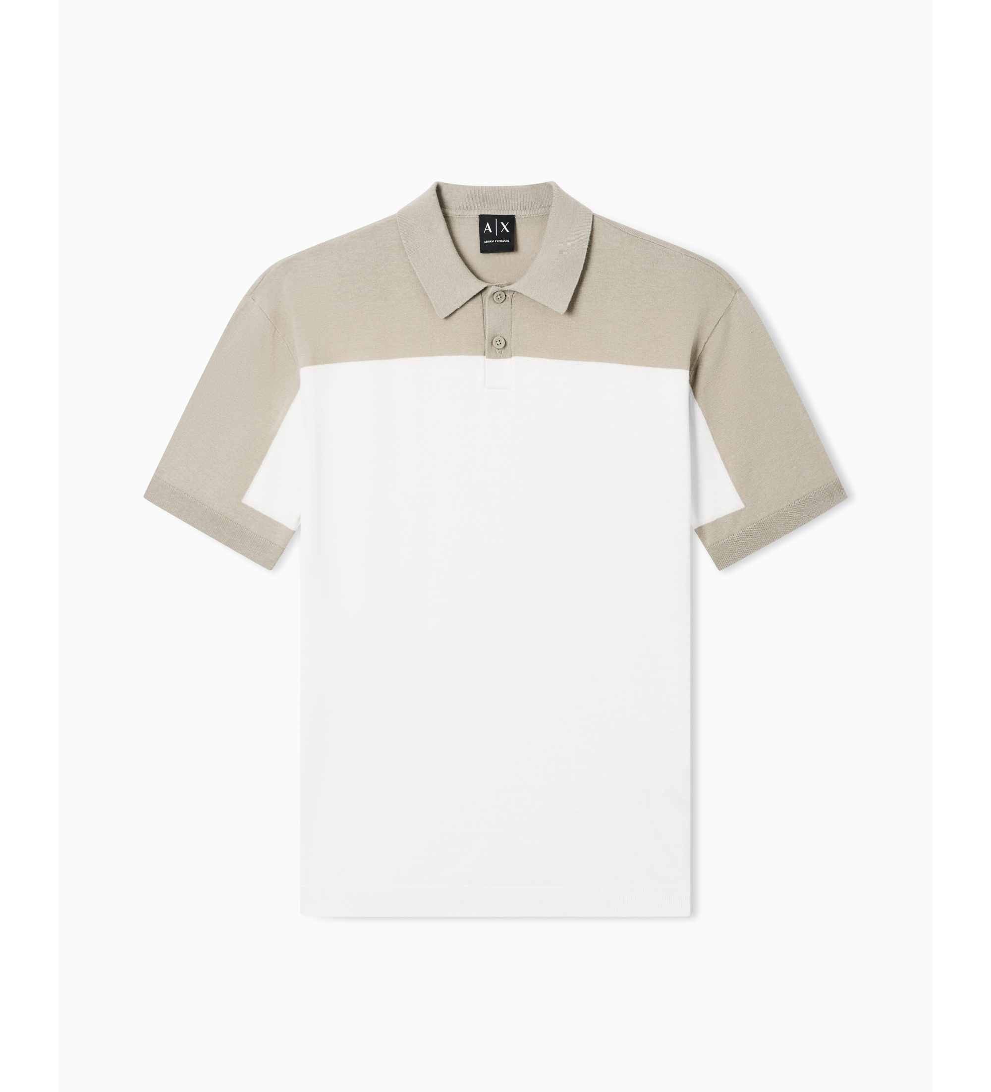 A|X Armani Exchange für Herren. XM002151AF22062M1297 Polo Elegant cremefarben (S), Weiß, Lässig, Baumwolle, Kurzarm