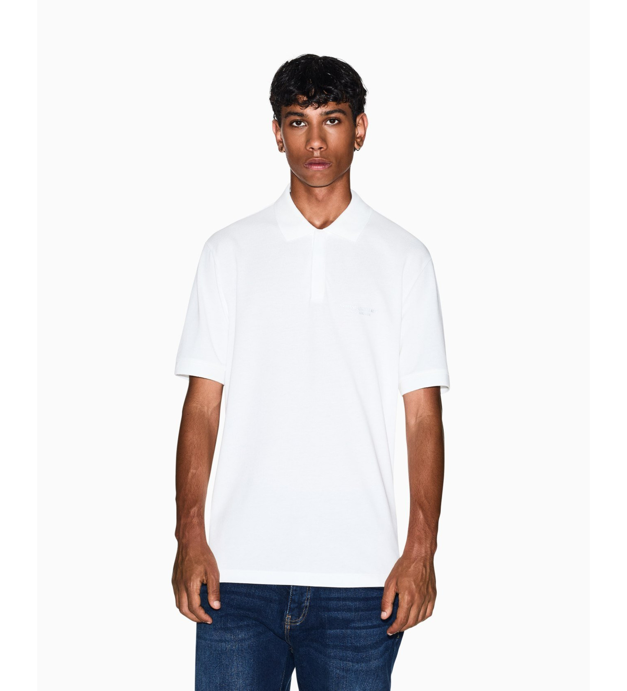 A|X Armani Exchange für Herren. XM001286AF10366U0009 Polo Regular Regular weiß (L), Lässig, Baumwolle, Kurzarm