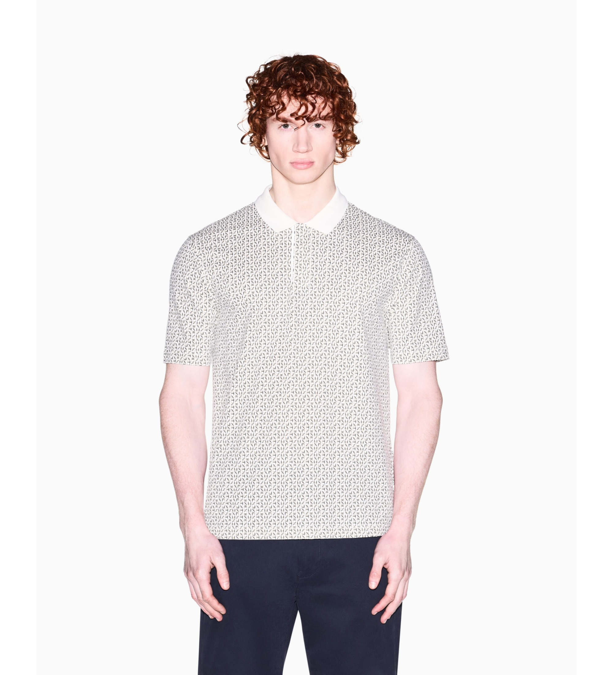 A|X Armani Exchange für Herren. XM000736AF10819F1165 Beigefarbenes Poloshirt (M), Lässig, Baumwolle, Kurzarm