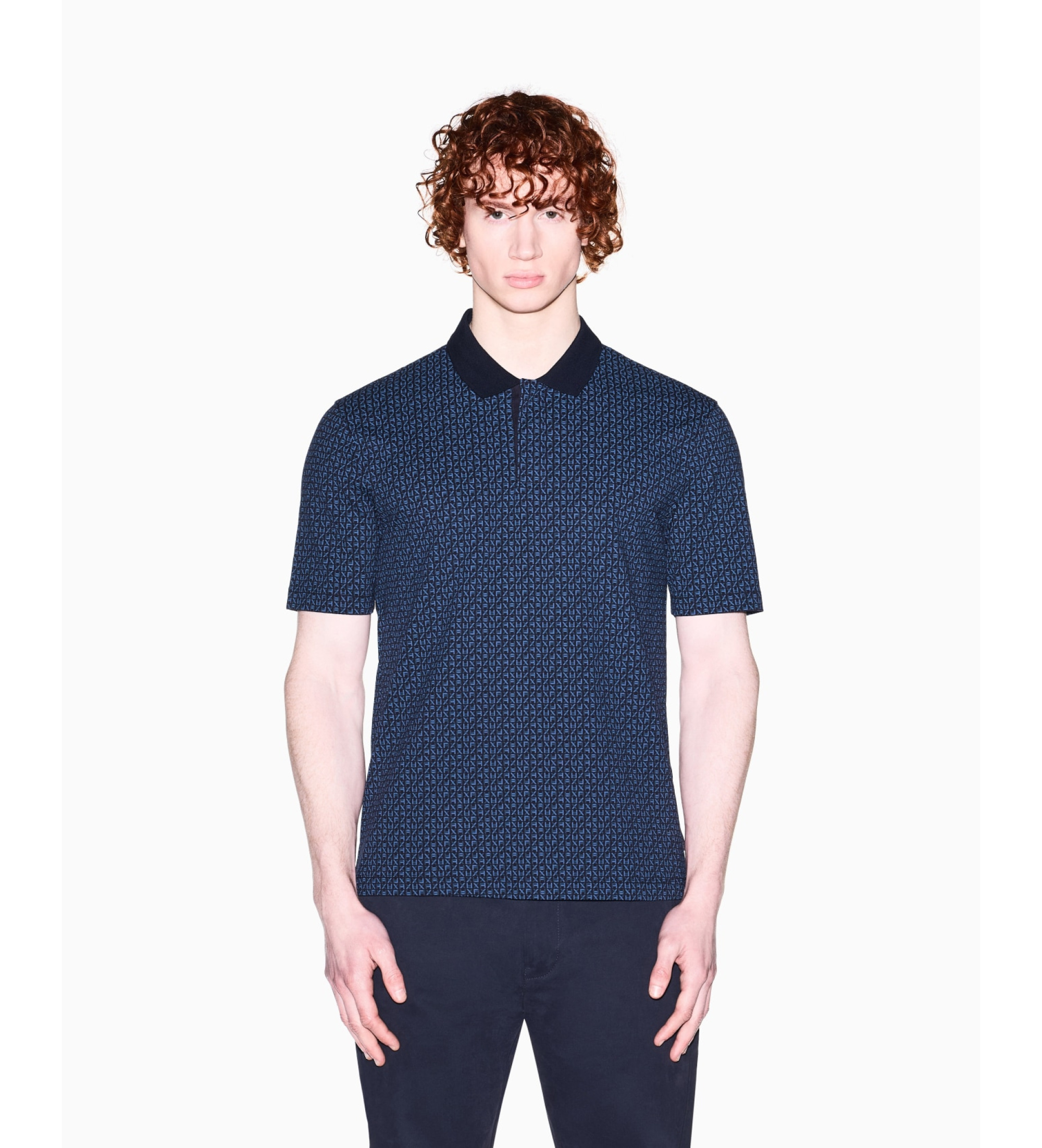 A|X Armani Exchange für Herren. XM000736AF10819FB436 Poloshirt navy blau (S), Lässig, Baumwolle, Kurzarm, Marine
