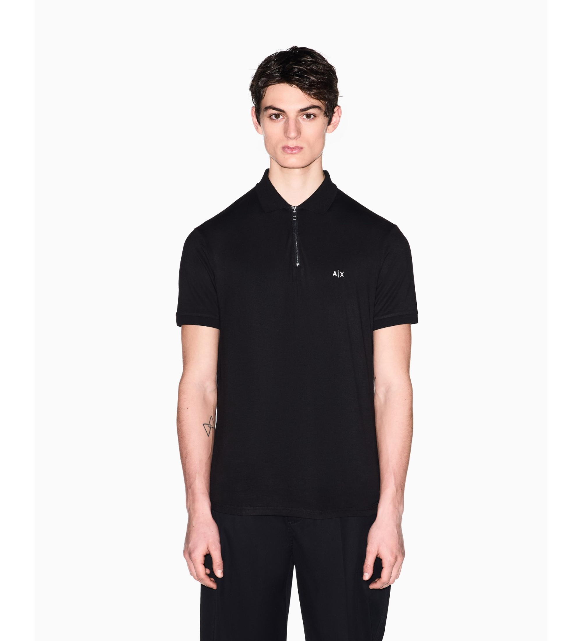 A|X Armani Exchange für Herren. XM002372AF21936UC001 Polo-Stoff schwarz (XL), Lässig, Viskose, Kurzarm