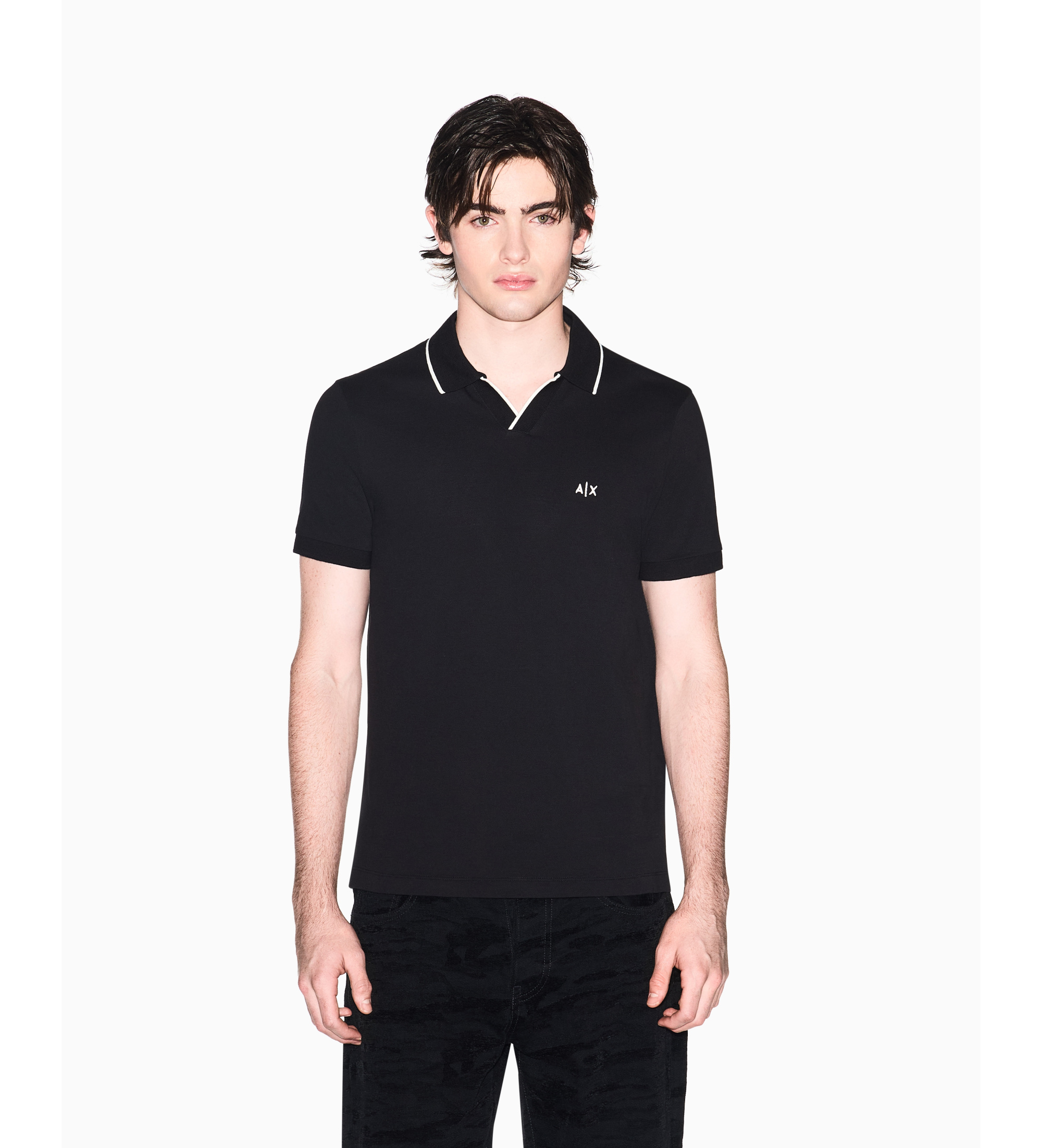 A|X Armani Exchange für Herren. XM002401AF10366UC001 Polo Breathable schwarz (M), Lässig, Baumwolle, Kurzarm