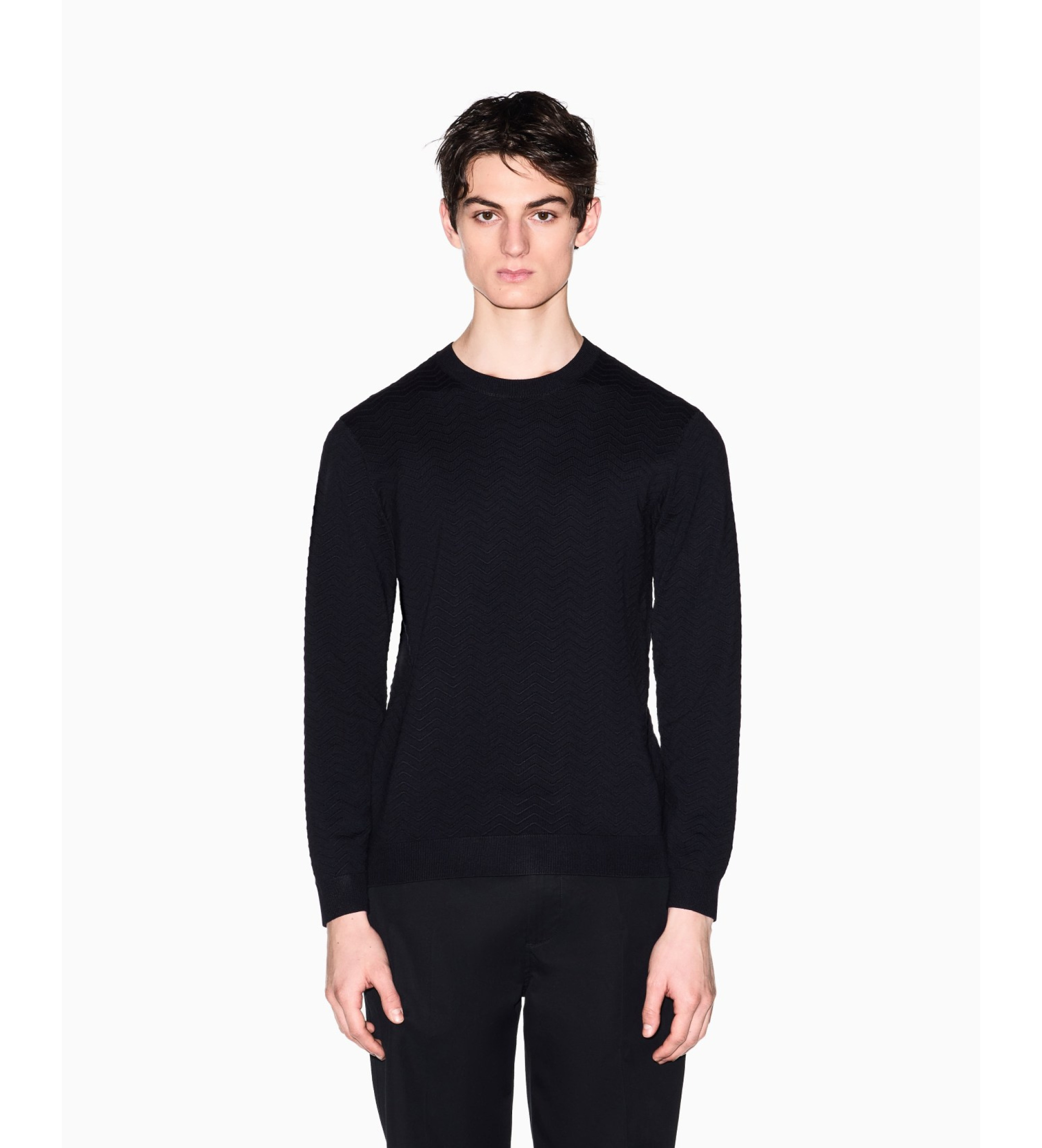A|X Armani Exchange für Herren. XM002435AF10454FB428 Technischer Pullover in Marineblau (L), Lässig, Viskose