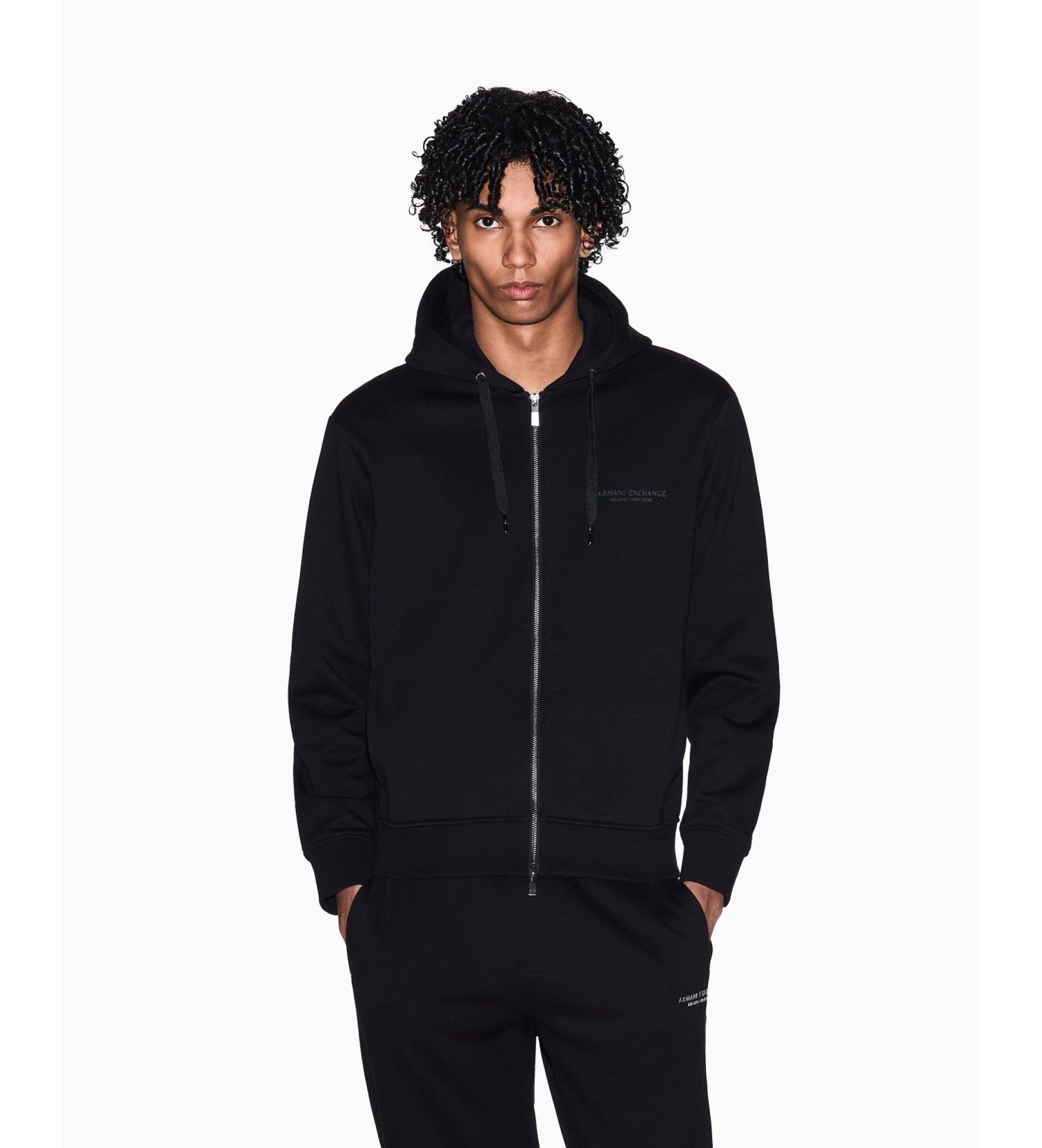 A|X Armani Exchange für Herren. XM001293AF20934UC001 Basic Sweatshirt mit Reißverschluss schwarz (L), Lässig, Baumwolle