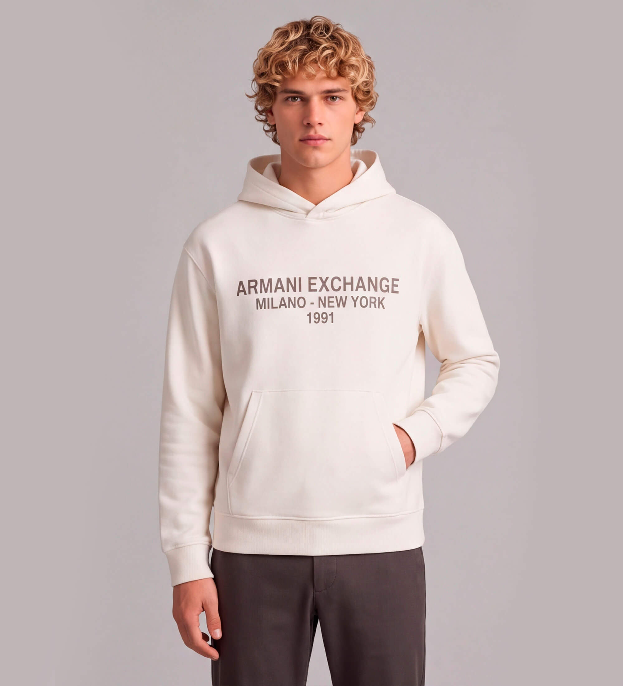 A|X Armani Exchangevoor mannen. XM003413AF16281U0009 Sweater met wit logo (S), Casual, Katoen