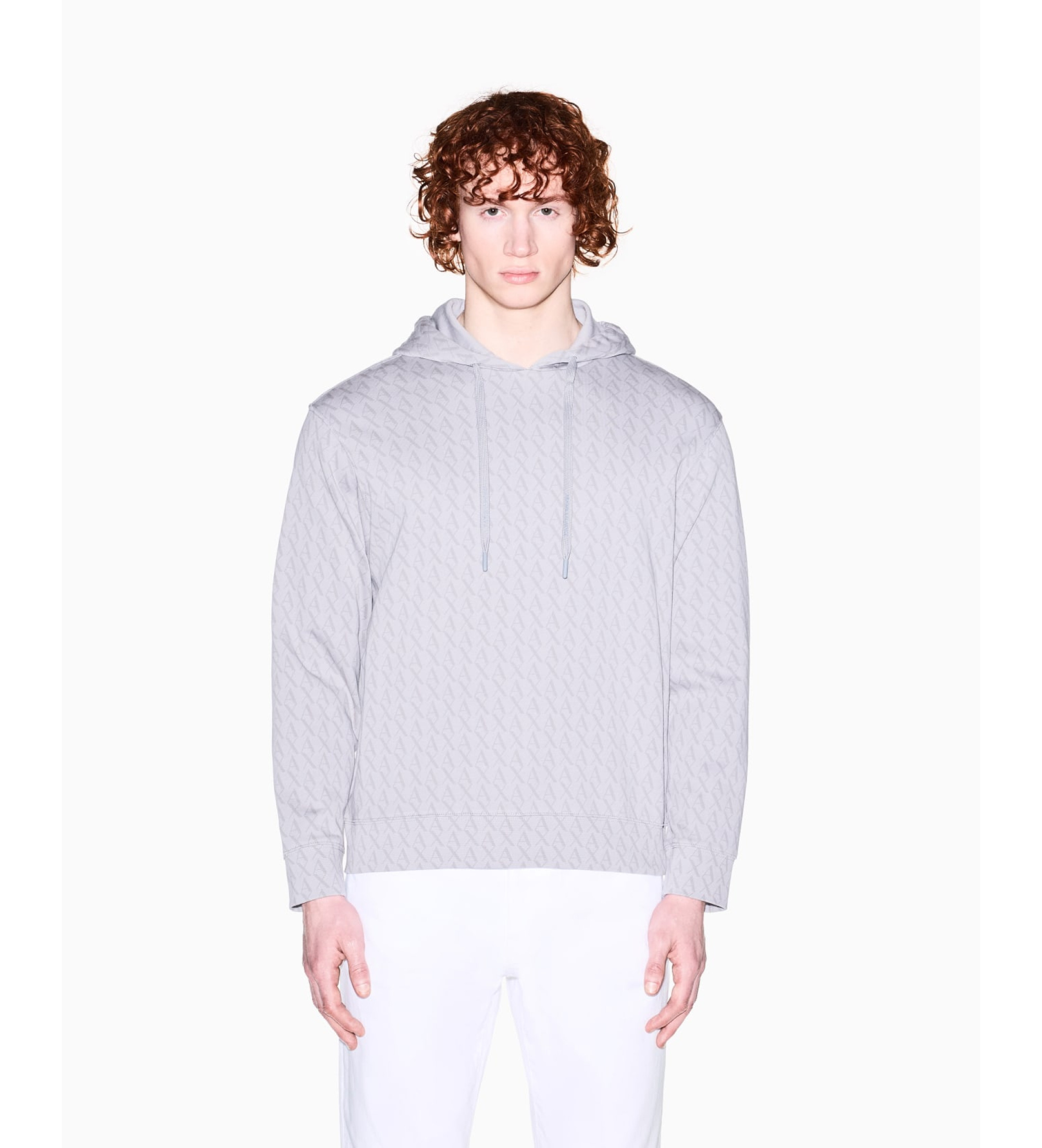 A|X Armani Exchange für Herren. XM001225AF11847M8315 Graues bedrucktes Sweatshirt (M), Lässig, Baumwolle