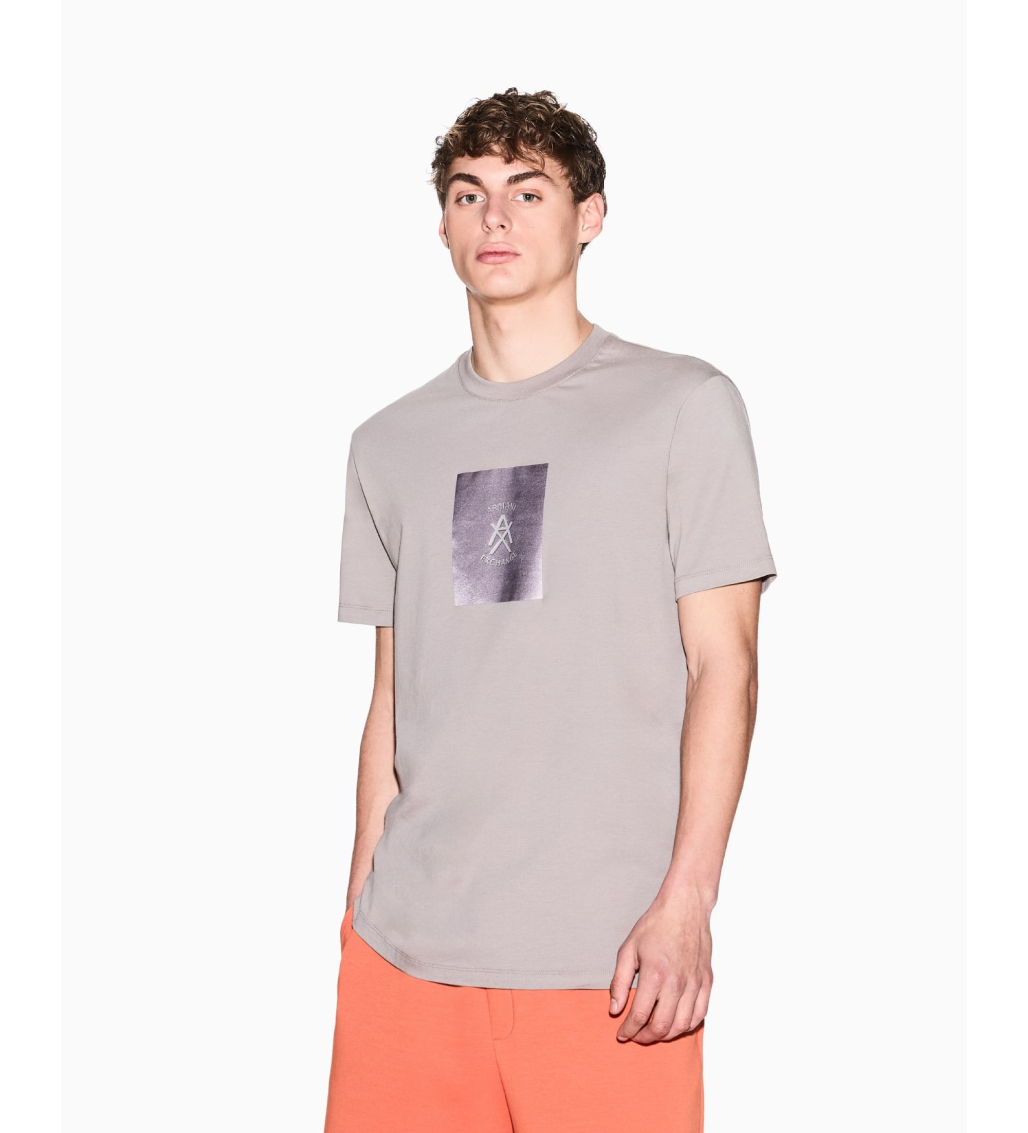 A|X Armani Exchange für Herren. XM002213AF10356U6107 T-shirt Regular taupe (M), Lässig, Baumwolle, Kurzarm