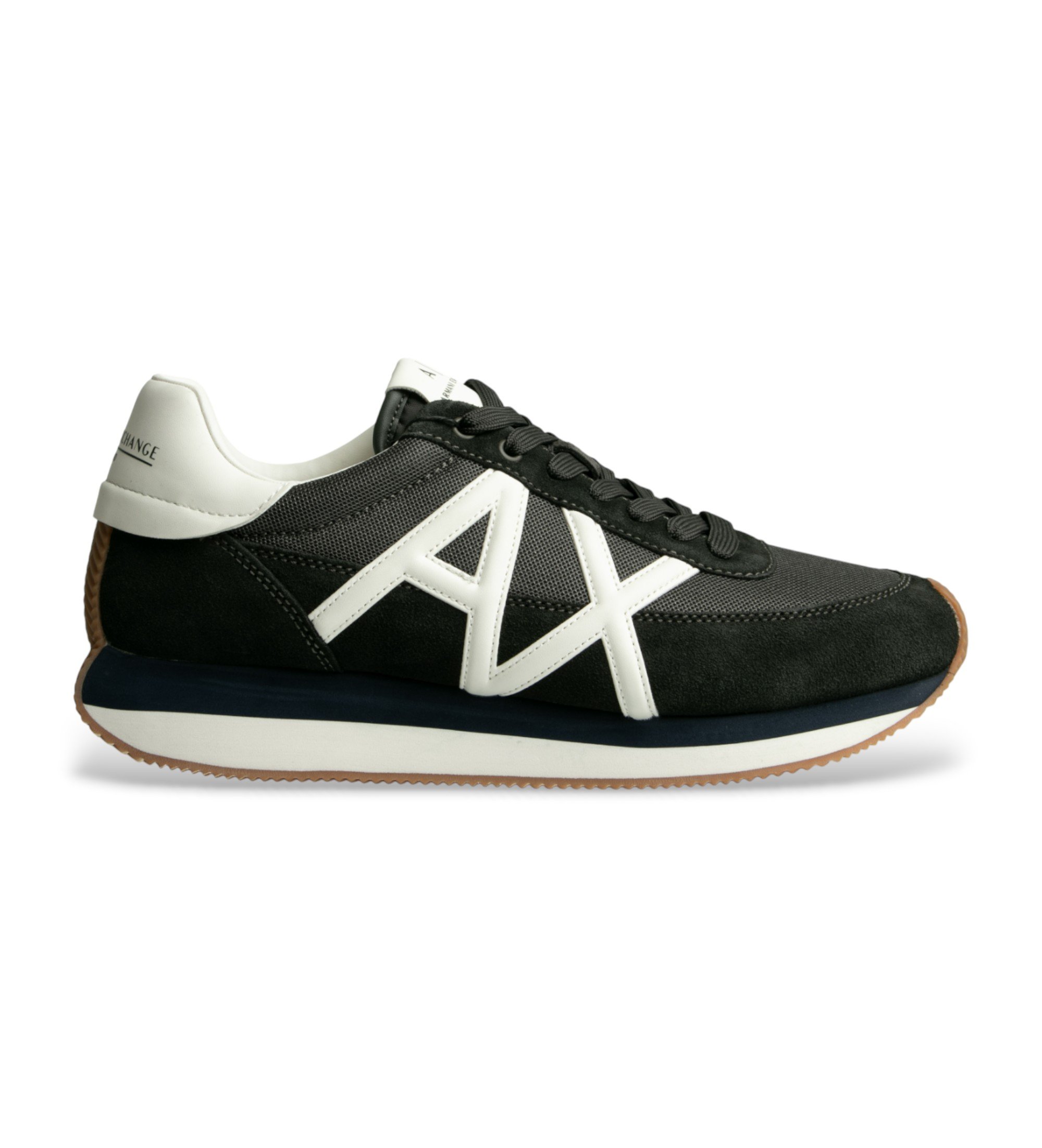 A|X Armani Exchange für Herren. XM001750AF19396MZ258 Turnschuhe Logo schwarz (43), Wohnung, Schnürsenkel, Lässig