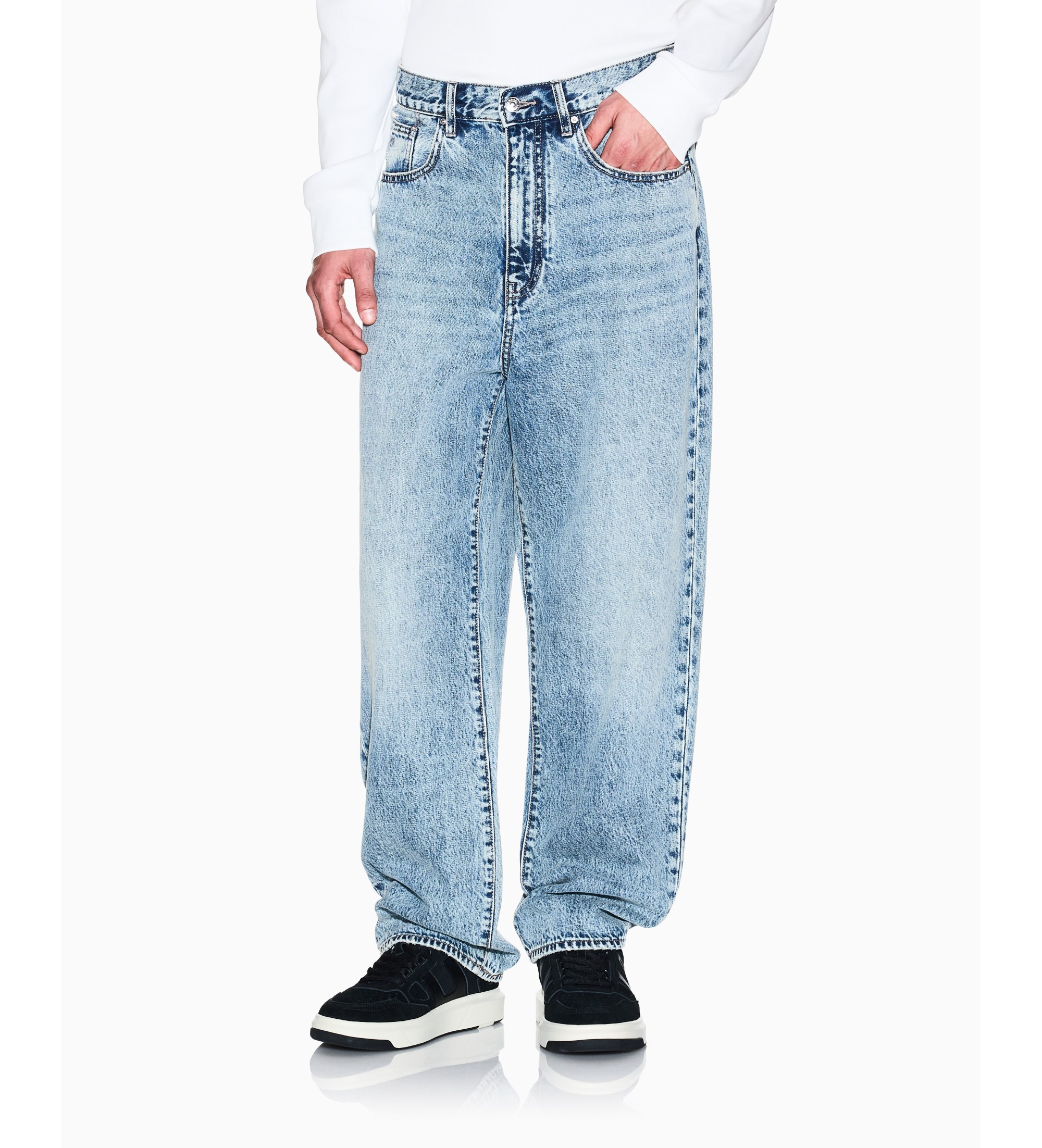 A|X Armani Exchange für Herren. XM001156AF21930MB001 5-Pocket-Hose Hose blau (38), Schwarz, Lässig, Baumwolle