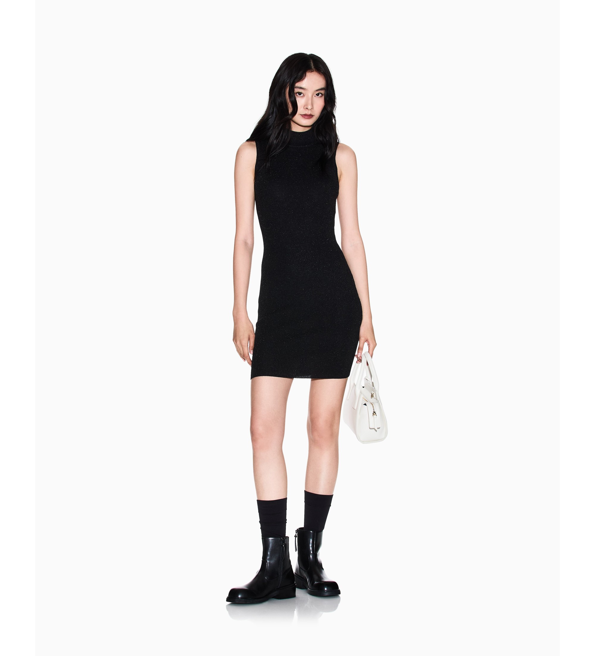 A|X Armani Exchange für Damen. XW001875AF11957MC005 Schwarzes Midikleid (S), Lässig, Viskose, Ärmellos / Hosenträger