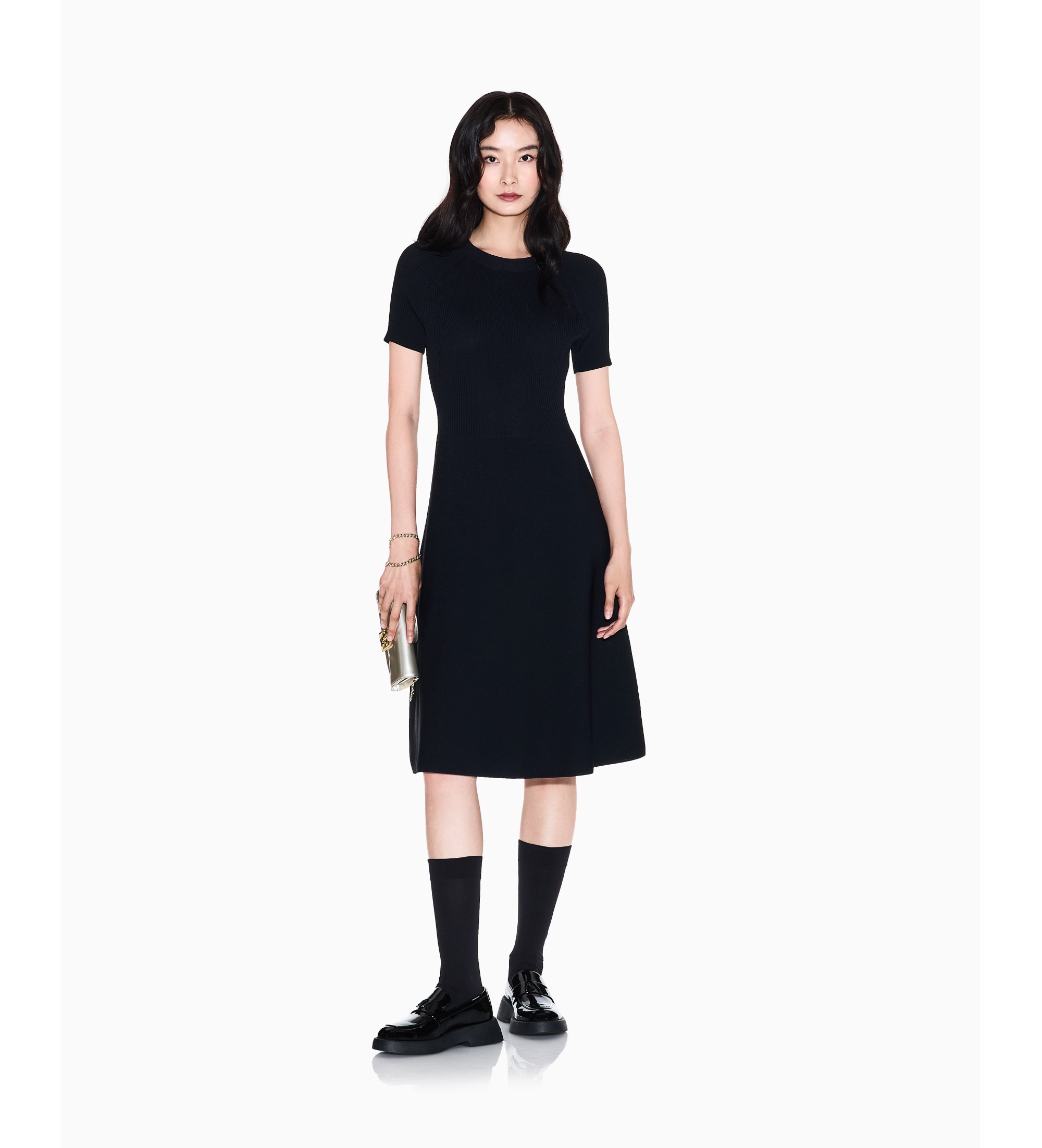 A|X Armani Exchange für Damen. XW001885AF10352UC001 Silhouette Kleid schwarz (L), Lässig, Klassisch, Viskose, Kurzarm
