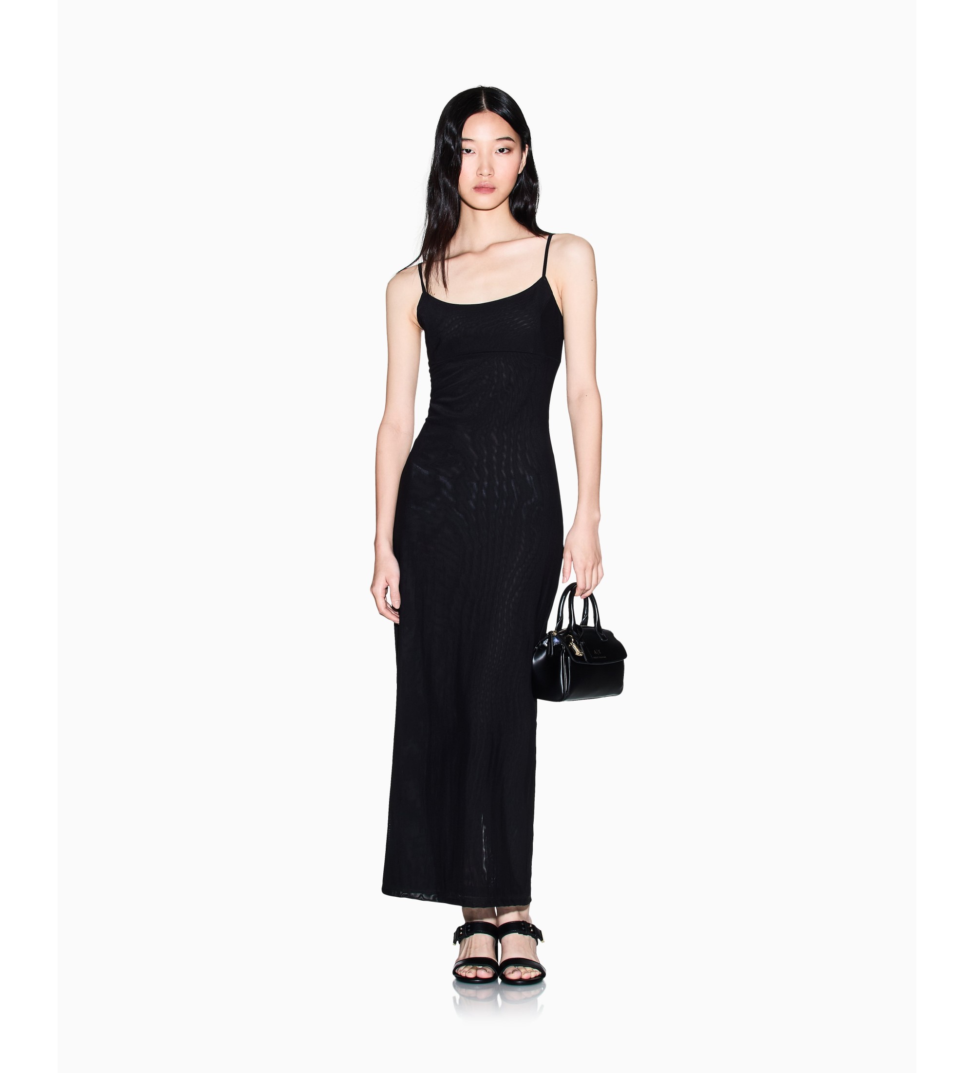 A|X Armani Exchange für Damen. XW002054AF21292UC001 Bodycon-Kleid Finn schwarz (S), Lässig, Party, Polyamid, Ärmellos / Hosenträger