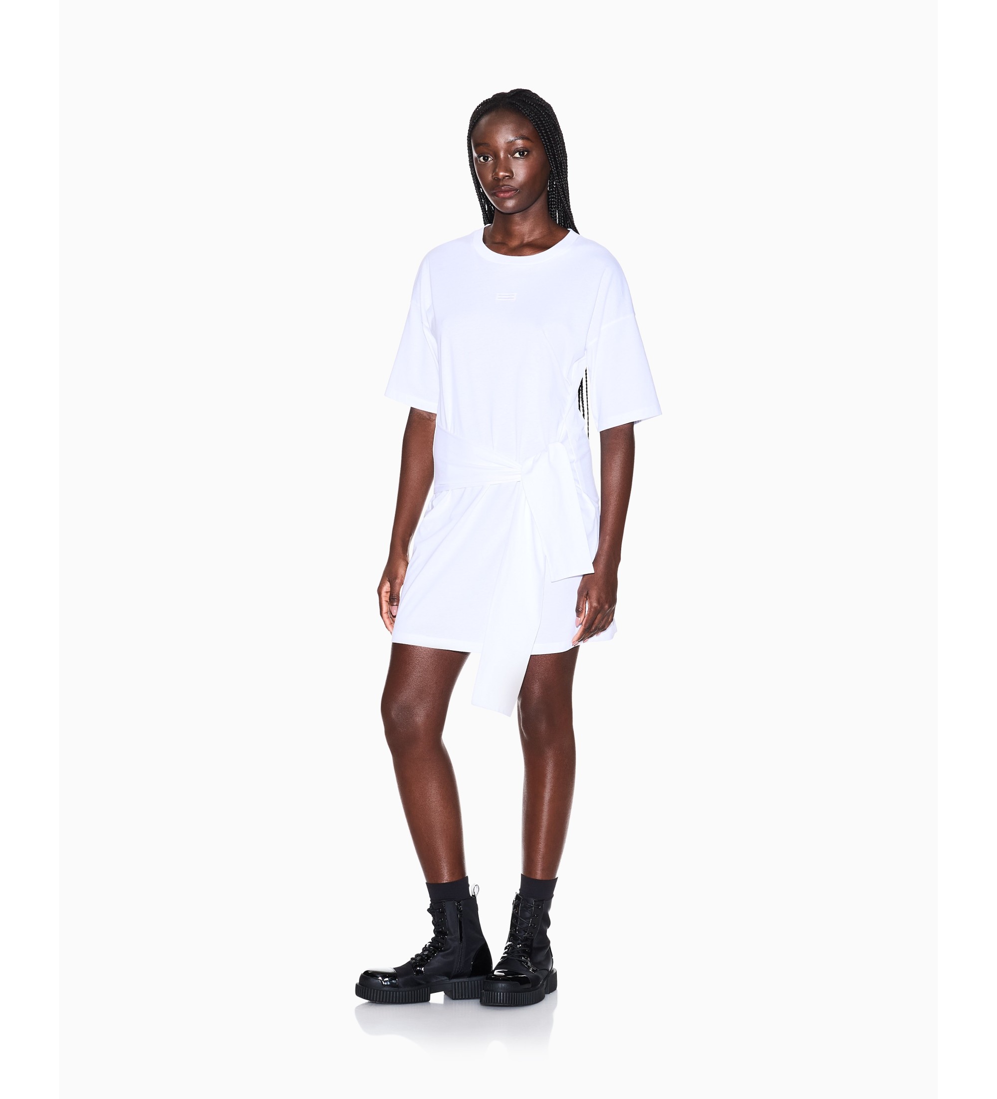 A|X Armani Exchange für Damen. XW002085AF10356U0002 Weißes Hemdkleid (S), Lässig, Baumwolle, Kurzarm