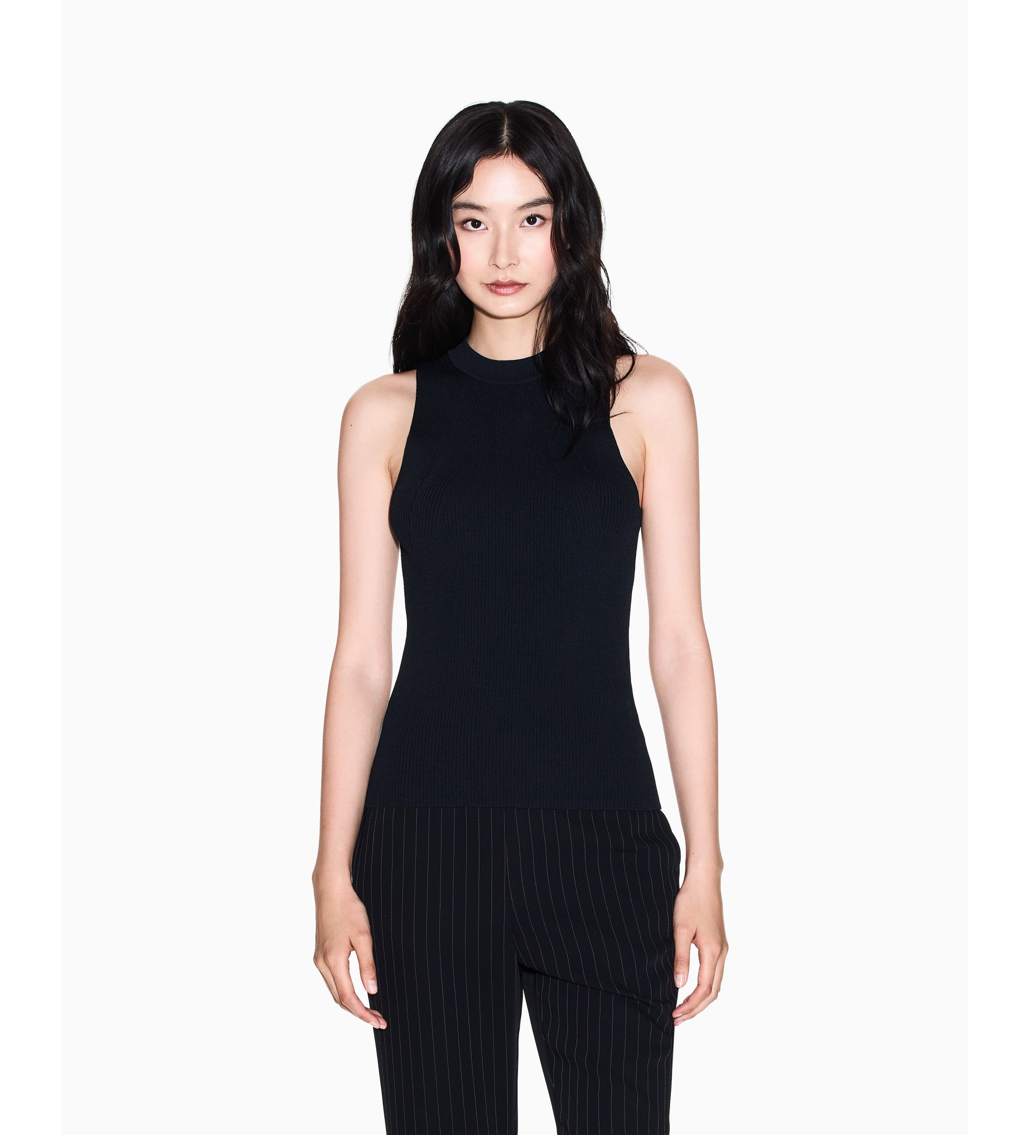 A|X Armani Exchange für Damen. XW001884AF10352UC001 Top Liso schwarz (S), Lässig, Viskose, Ärmellos / Hosenträger