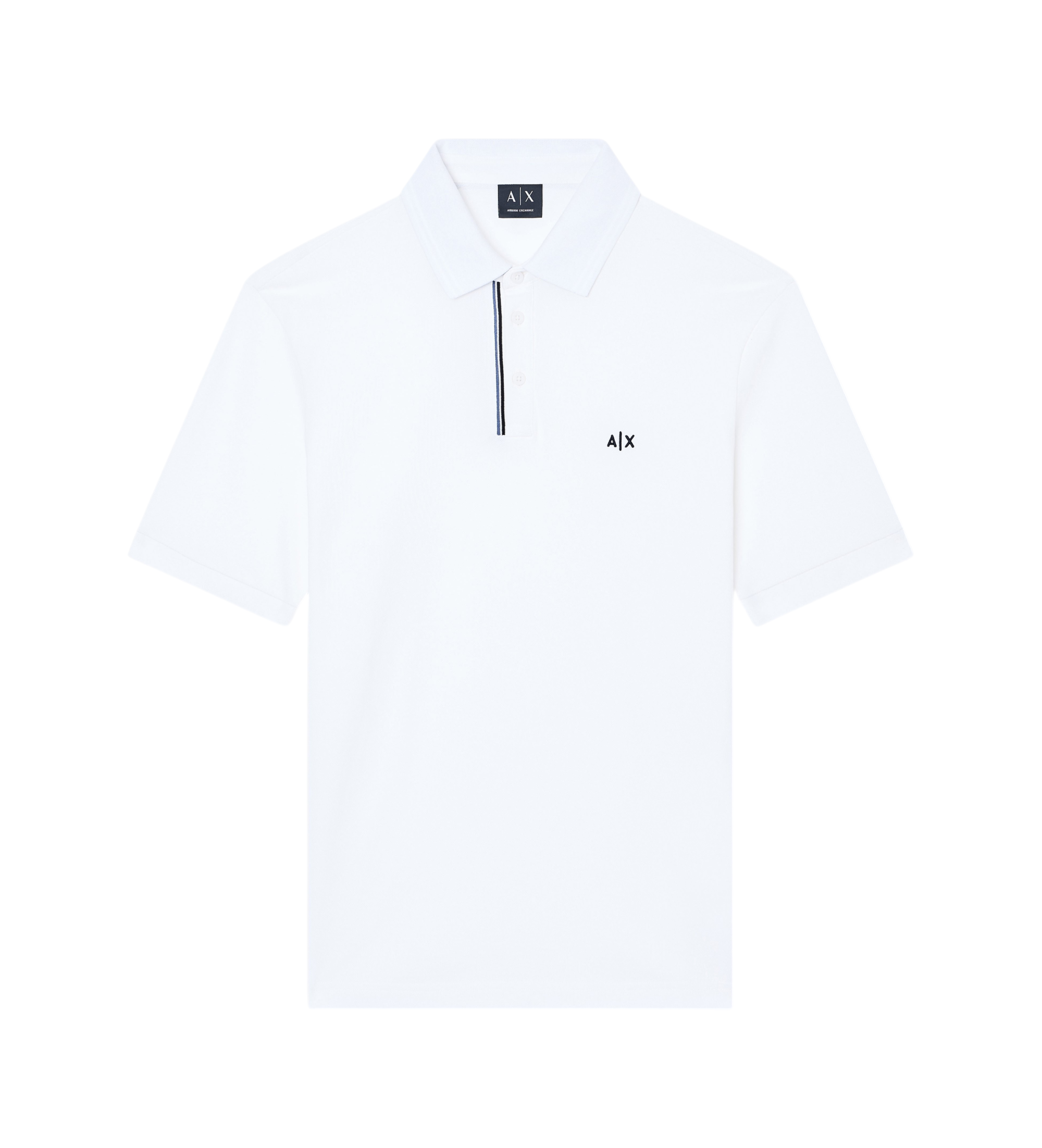 A|X Armani Exchange für Herren. XM002067AF10366U0009 Polohemd weiß (L), Lässig, Baumwolle, Kurzarm