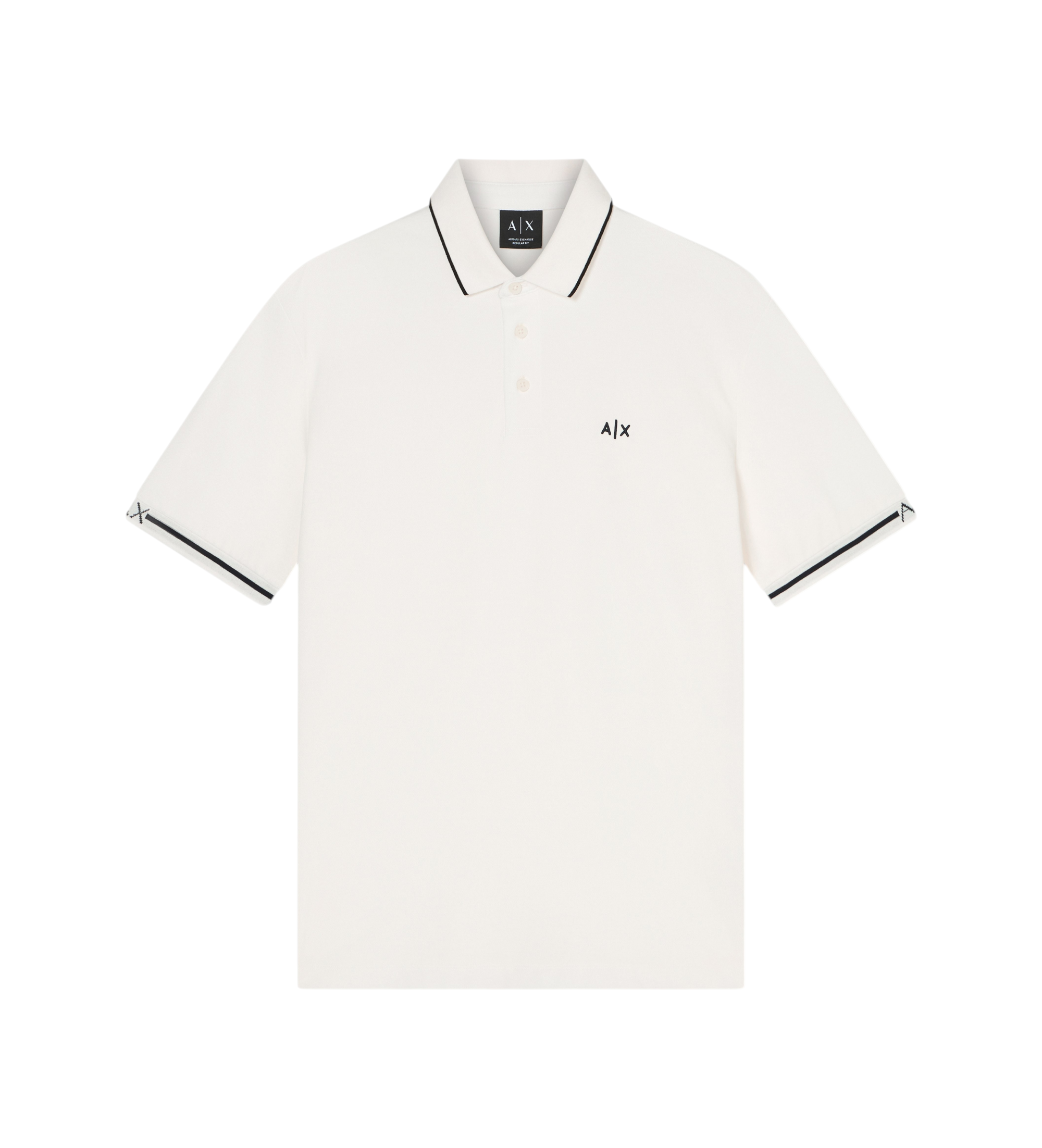 A|X Armani Exchange für Herren. XM002356AF13026U0009 Lässiges beigefarbenes Poloshirt (M), Baumwolle, Kurzarm