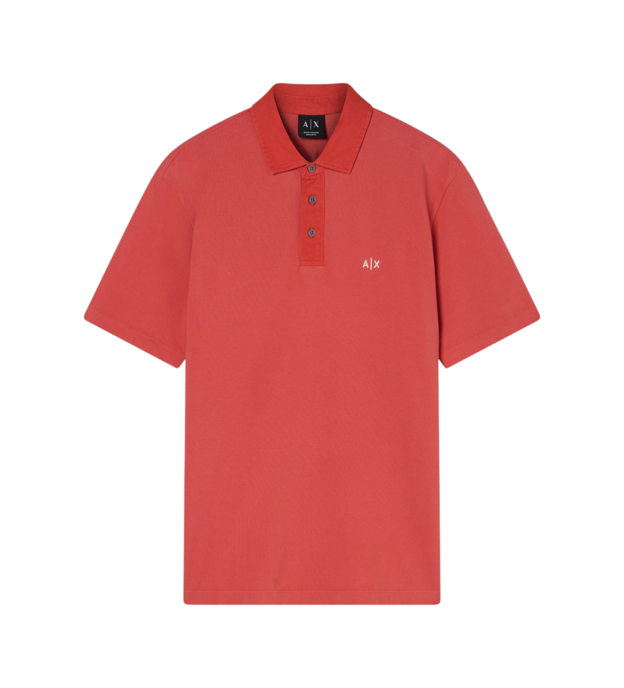 A|X Armani Exchange für Herren. XM002408AF13055U4029 Polohemd Rose Of Sharon rot (XS), Lässig, Baumwolle, Kurzarm