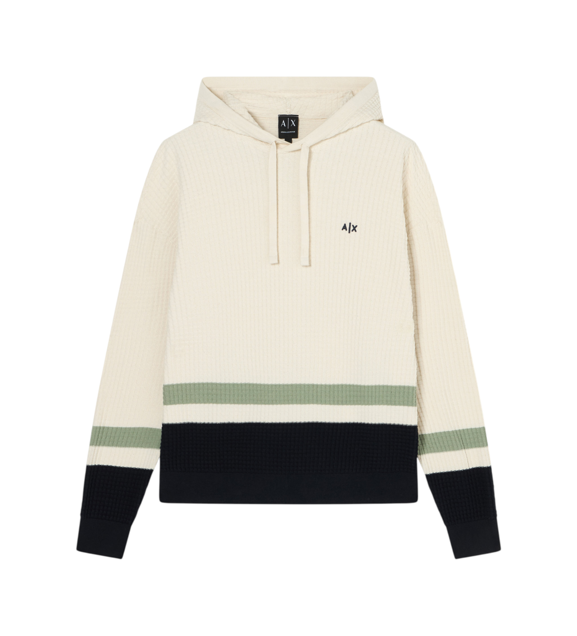 A|X Armani Exchange für Herren. XM002171AF22240M1296 Waffelpulli weiß (L), Lässig, Baumwolle, Langarm