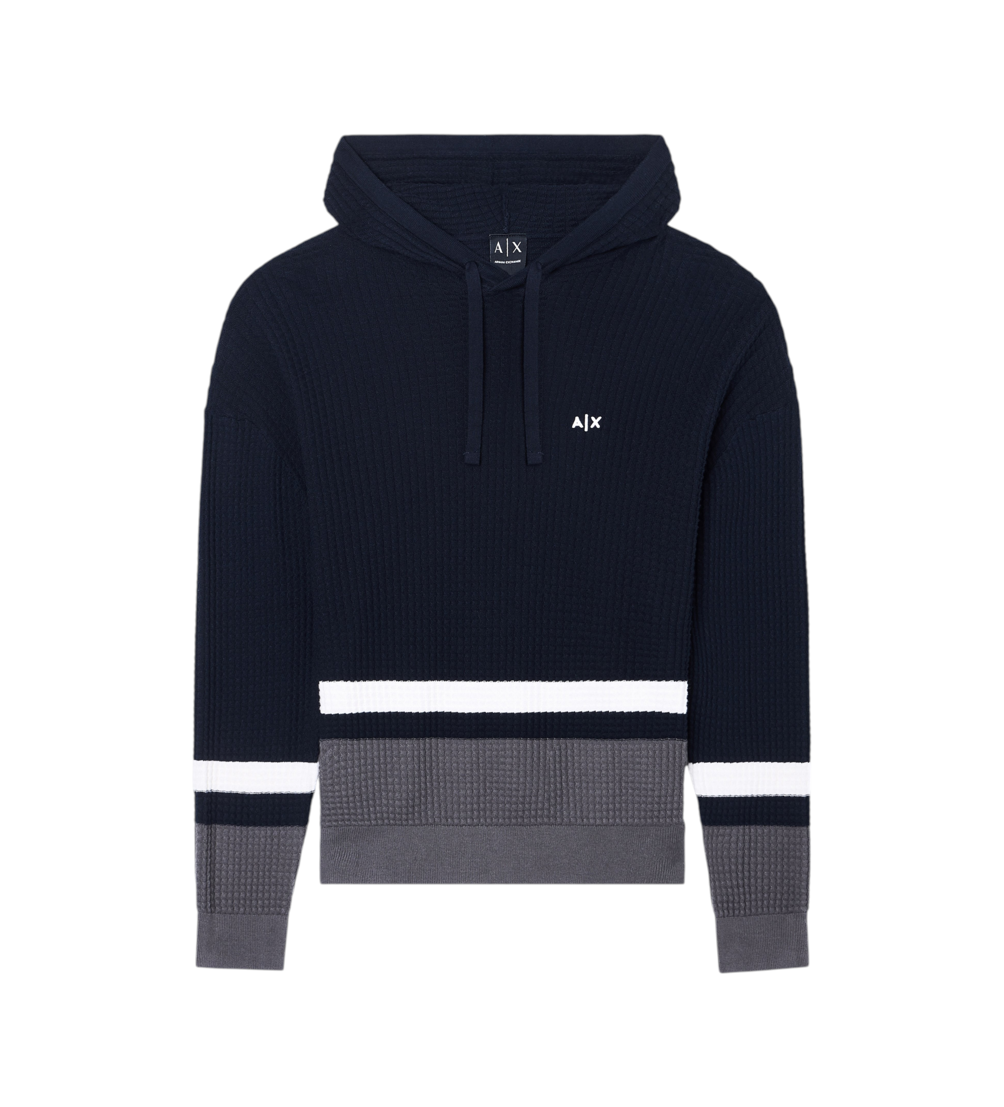 A|X Armani Exchange für Herren. XM002171AF22240MB492 Waffel Pullover Deep navy (L), Blau, Lässig, Baumwolle, Langarm