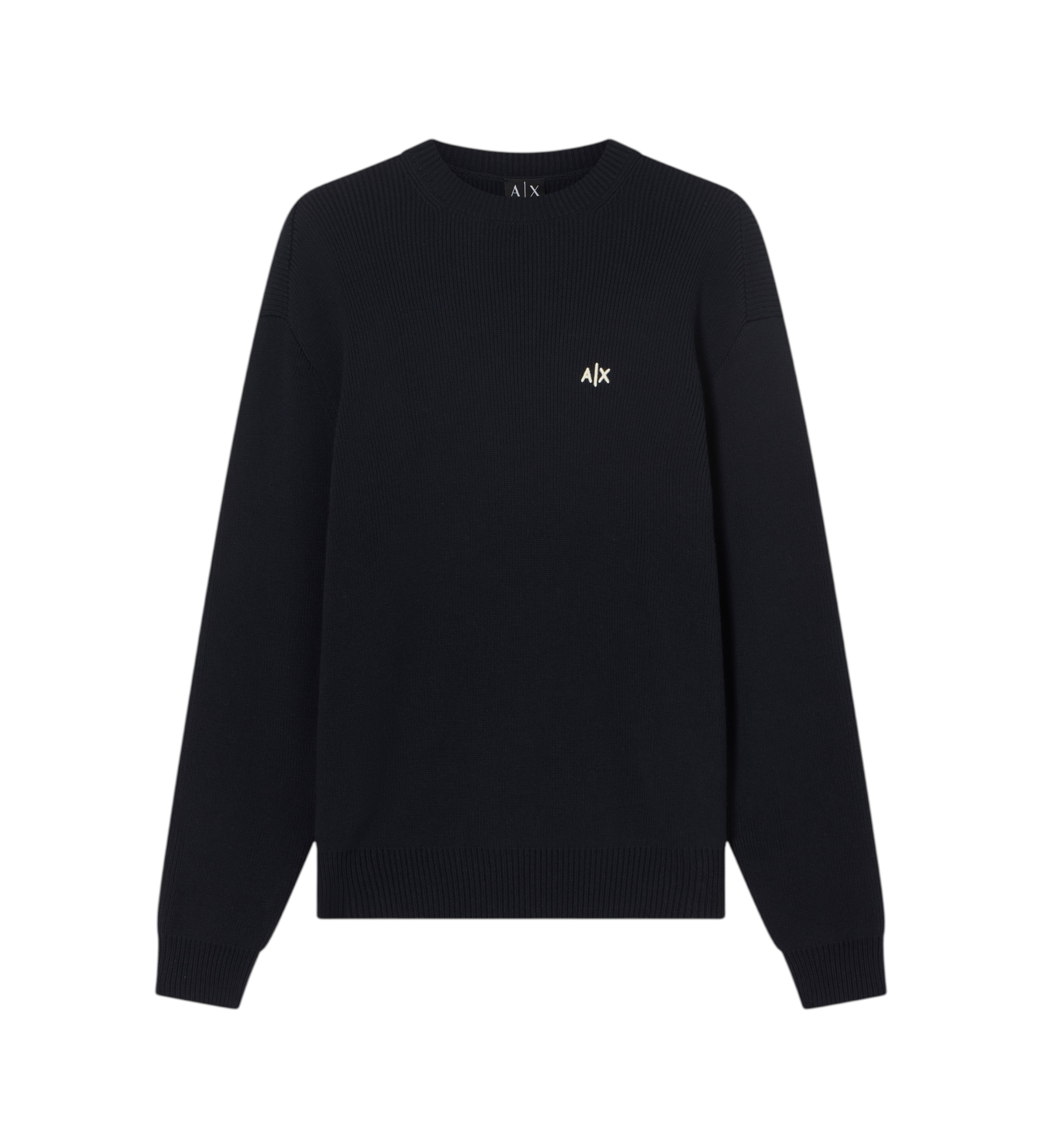 A|X Armani Exchange für Herren. XM002819AF12930UB101 Super Commercial Regular Fit Pullover schwarz (L), Lässig, Baumwolle, Langarm