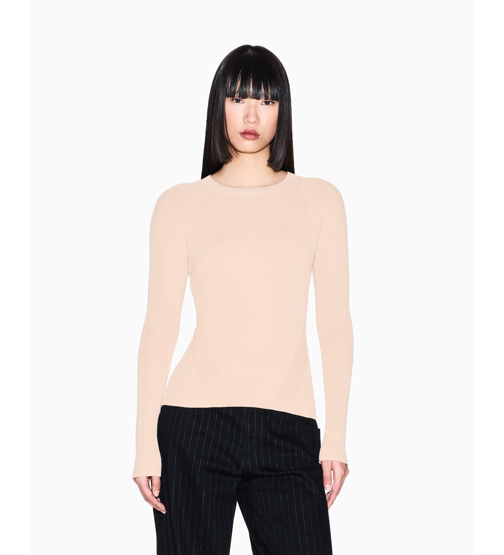 A|X Armani Exchange für Damen. XW001883AF10352U6149 Jersey Raglán beige (S), Lässig, Viskose, Langarm