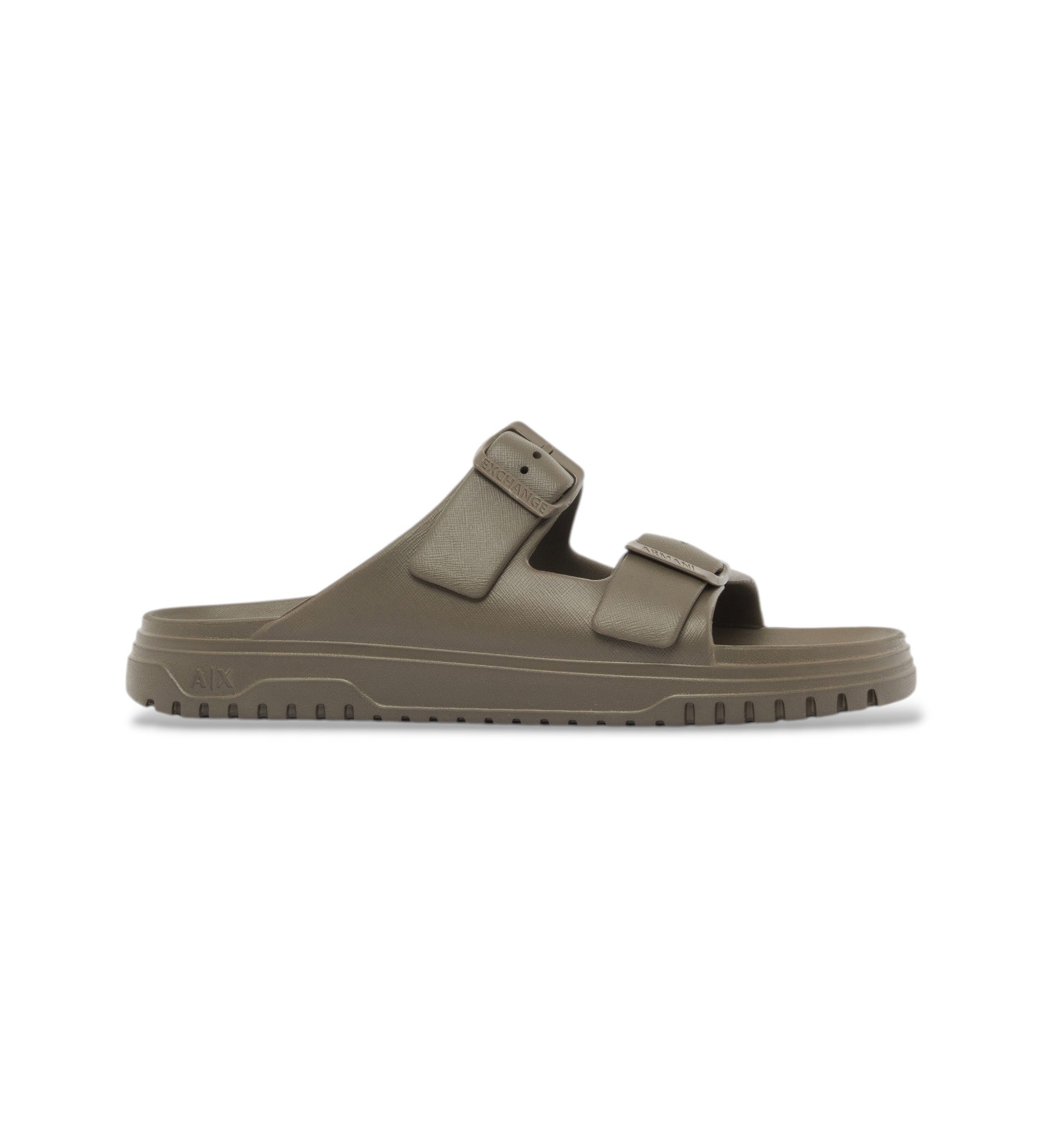 A|X Armani Exchange für Herren. XUP015XV821U6200 Grünlich braune Xup-Sandalen (42), Wohnung, Keine, Lässig