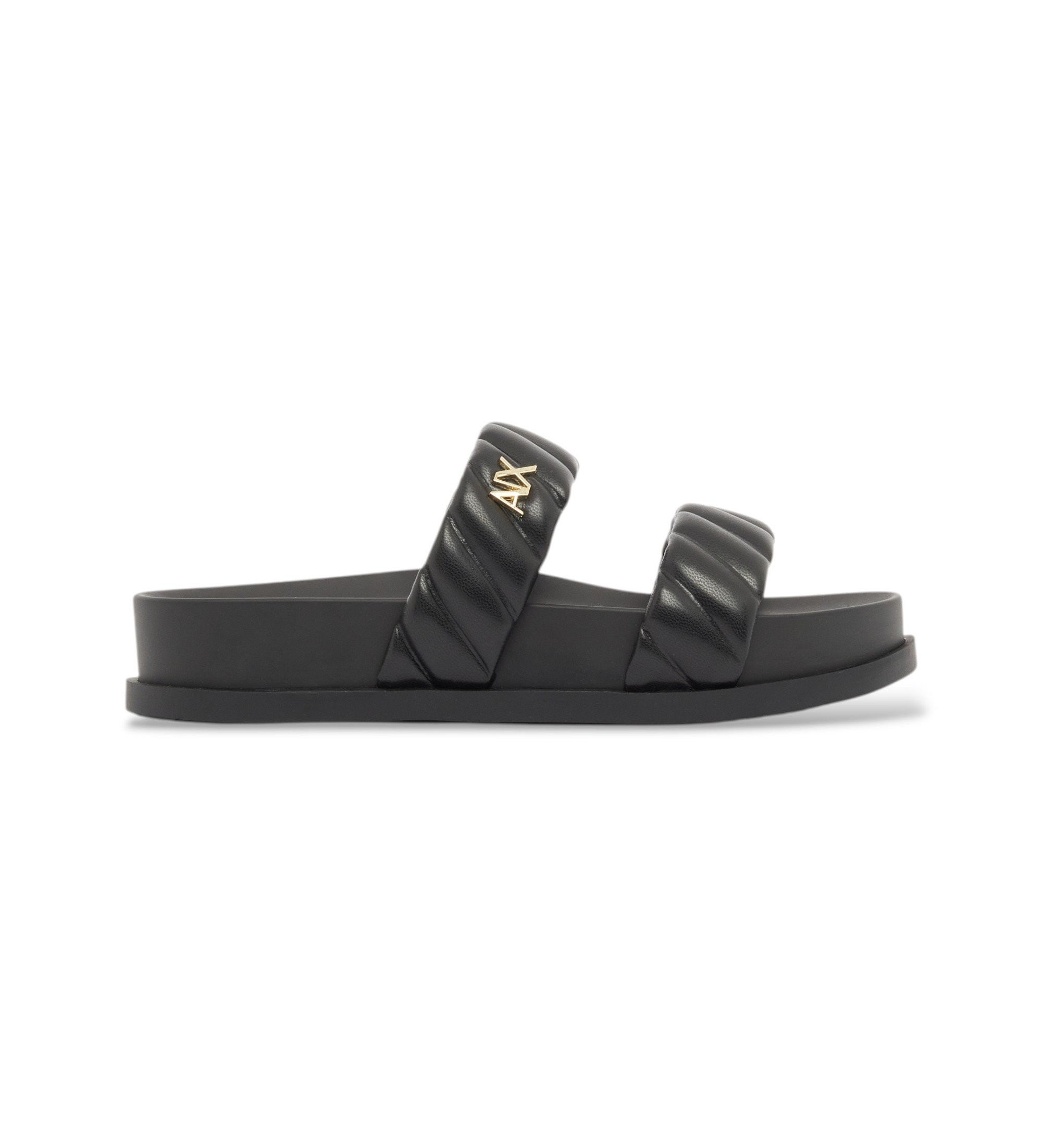 A|X Armani Exchange für Damen. XW002574AF22799UC001 Sandalen Schwarzes Design (36.5), Wohnung, Keine, Lässig