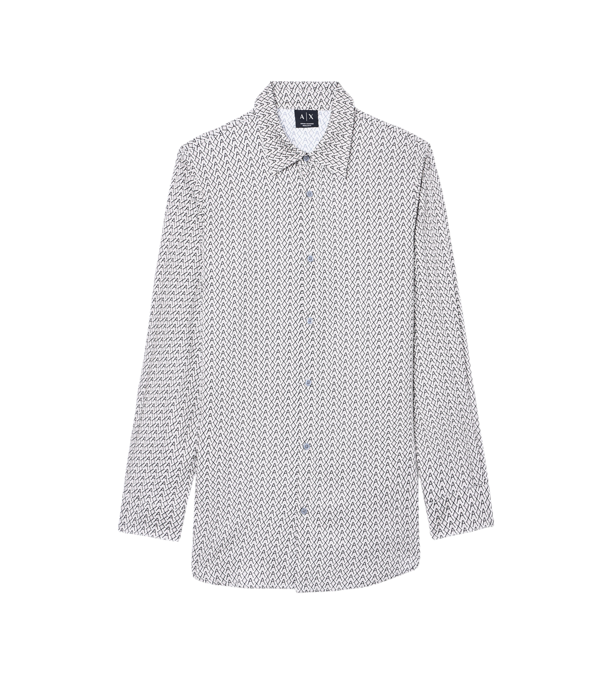 A|X Armani Exchange für Herren. XM001821AF13235F0143 Guru Creme Shirt (L), Schwarz, Lässig, Baumwolle, Langarm