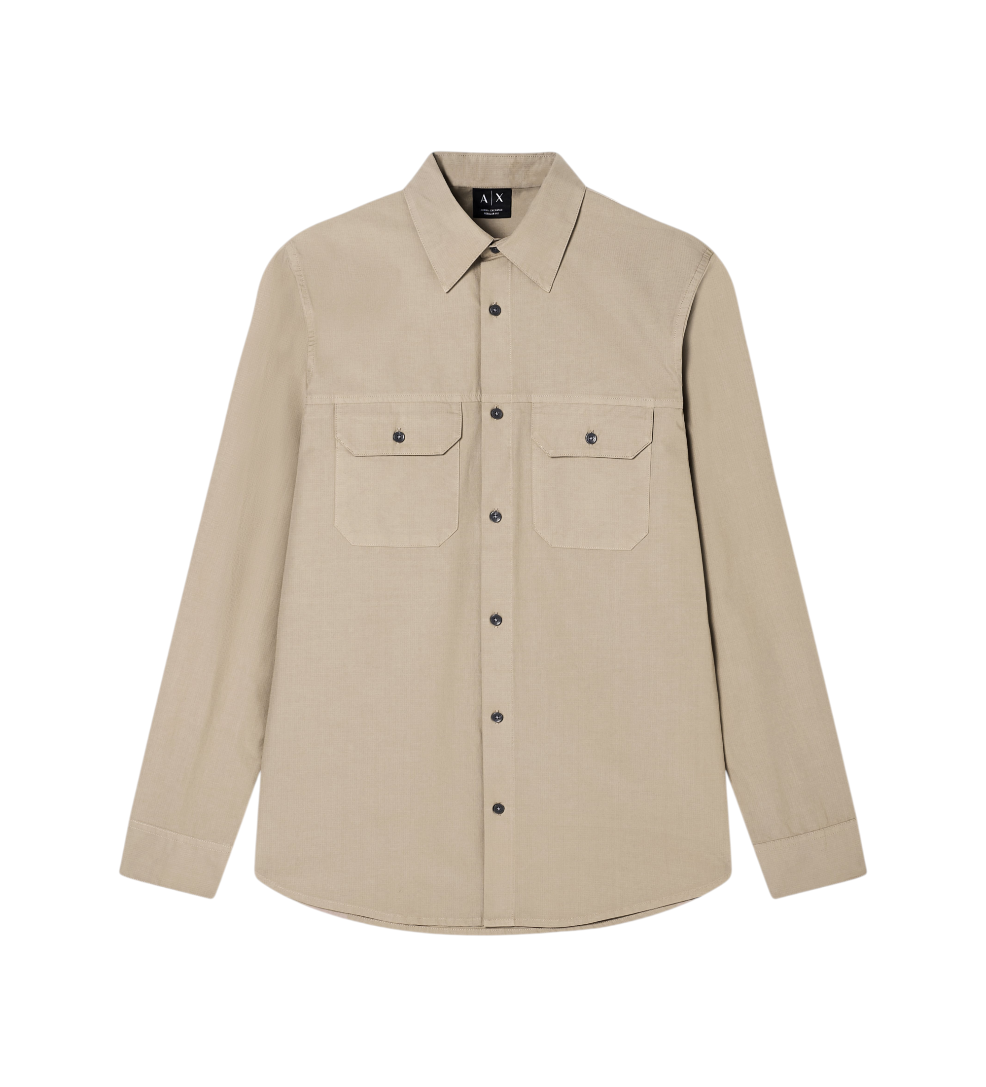 A|X Armani Exchange für Herren. XM002191AF21226U6107 Hemd Regular Fit beige (XL), Lässig, Baumwolle, Kurzarm