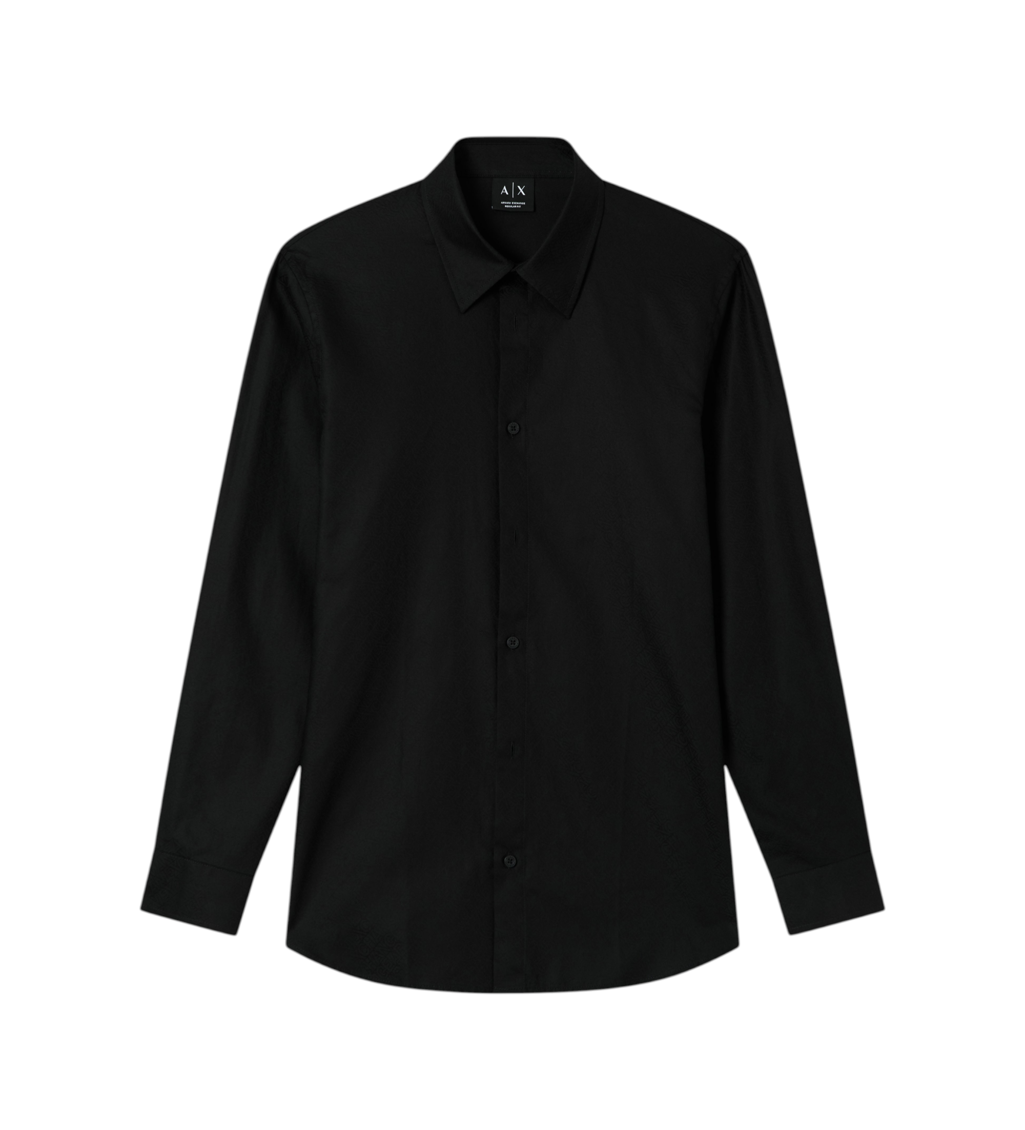 A|X Armani Exchange für Herren. XM002263AF13131FC305 Logo Jaquard Hemd schwarz (XS), Lässig, Baumwolle, Klassisch, Langarm