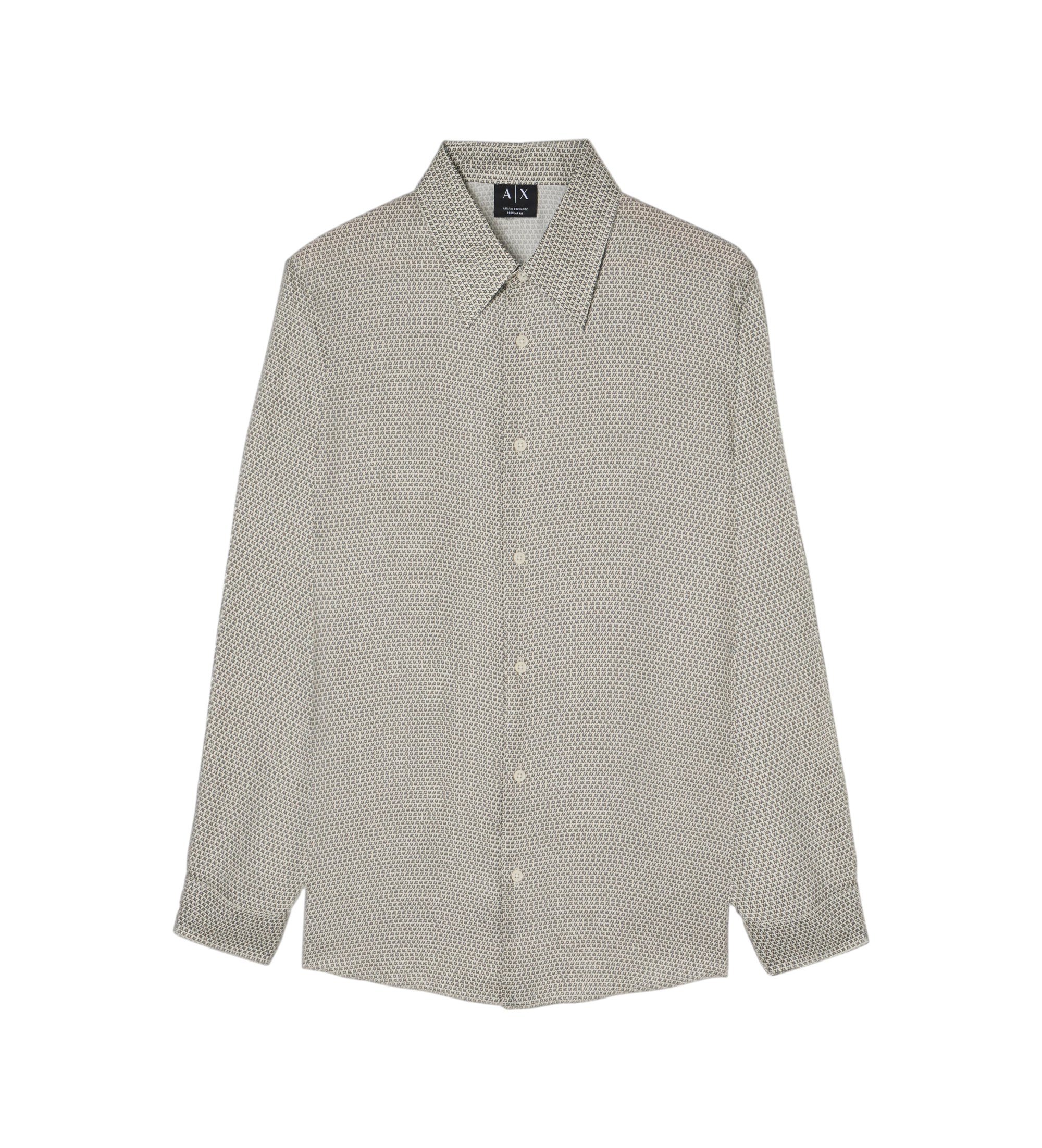 A|X Armani Exchange für Herren. XM002280AF13235F1168 Graues Hemd mit italienischem Kragen (S), Lässig, Viskose, Langarm
