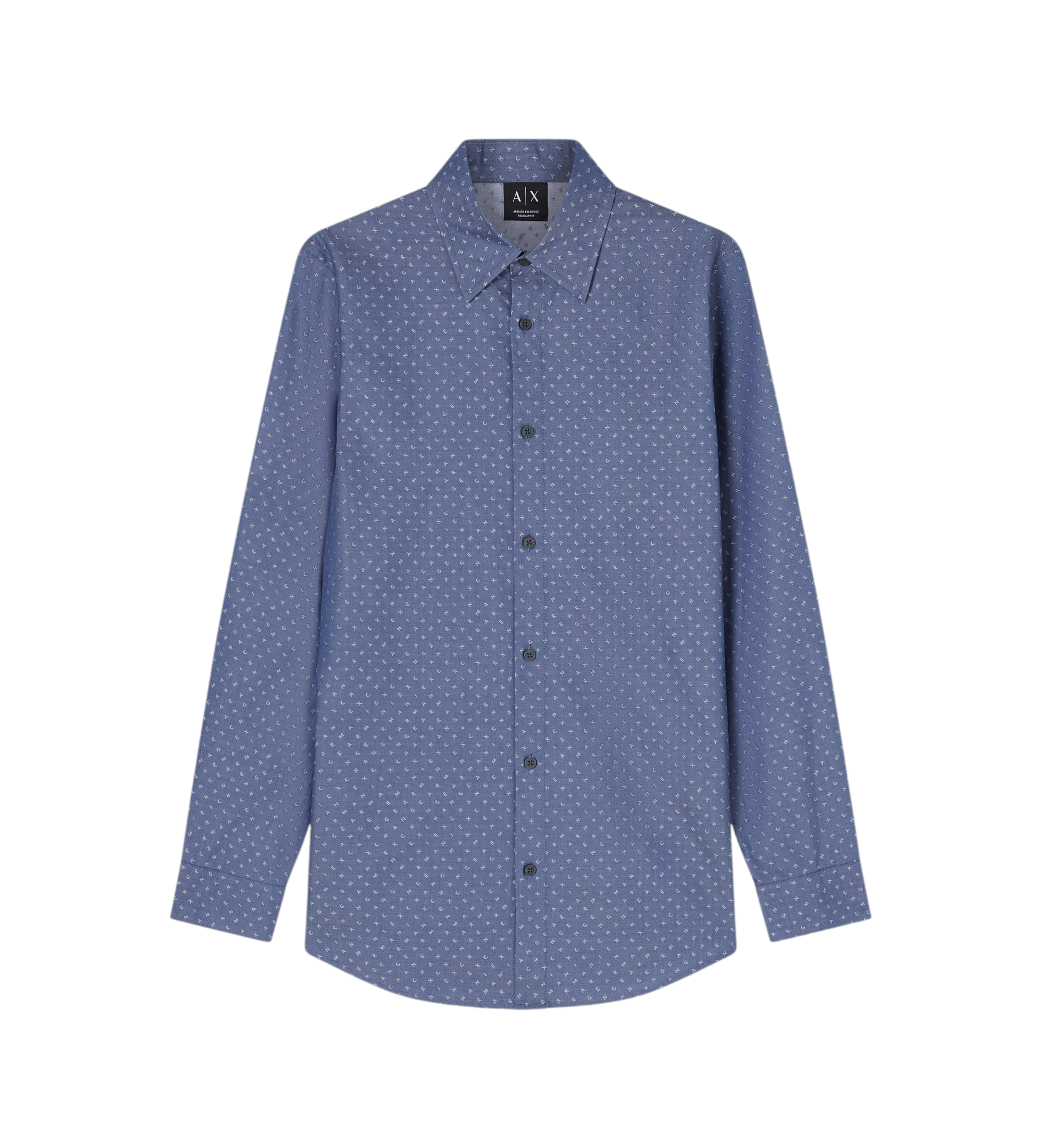 A|X Armani Exchange für Herren. XM002739AF24681FB443 Essential Shirt blau (XXL), Lässig, Baumwolle, Langarm