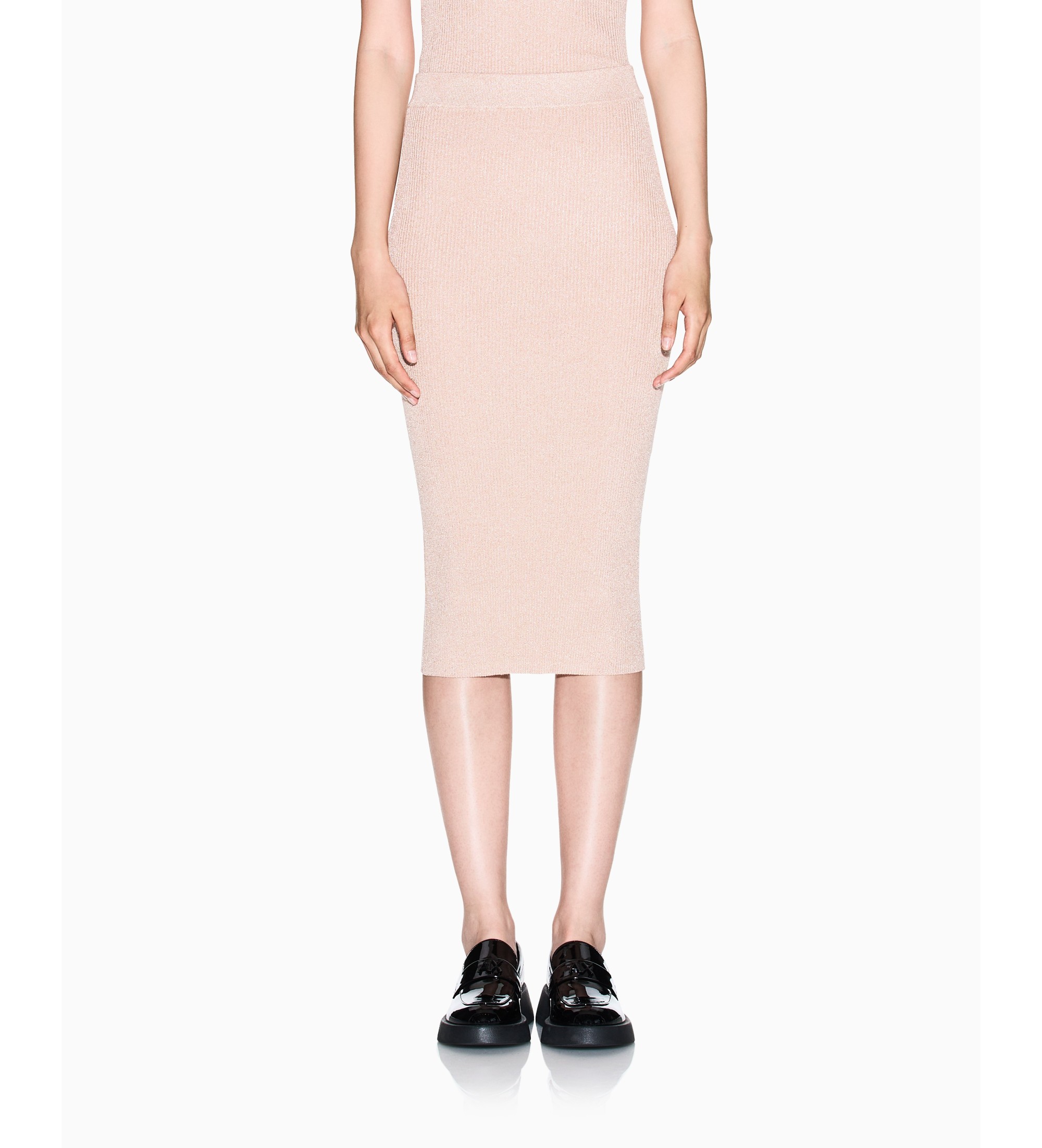 A|X Armani Exchange für Damen. XW001877AF11957M4014 Midirock mit hoher Taille nackt (XS), Lässig, Klassisch, Viskose