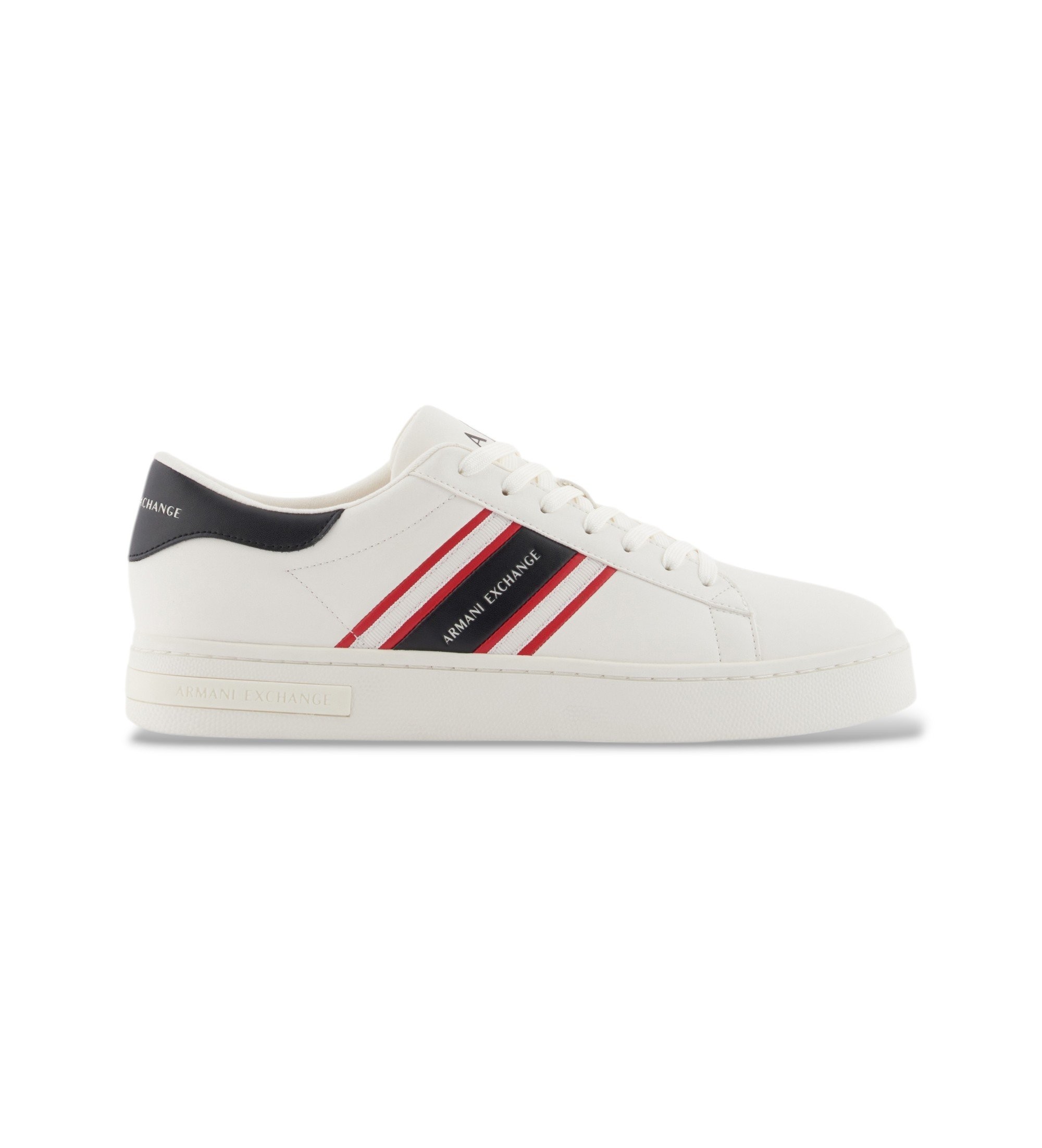 A|X Armani Exchange für Herren. XM002198AF21421MZ324 Sneakers mit weißen Seitenstreifen (43), Wohnung, Schnürsenkel, Lässig