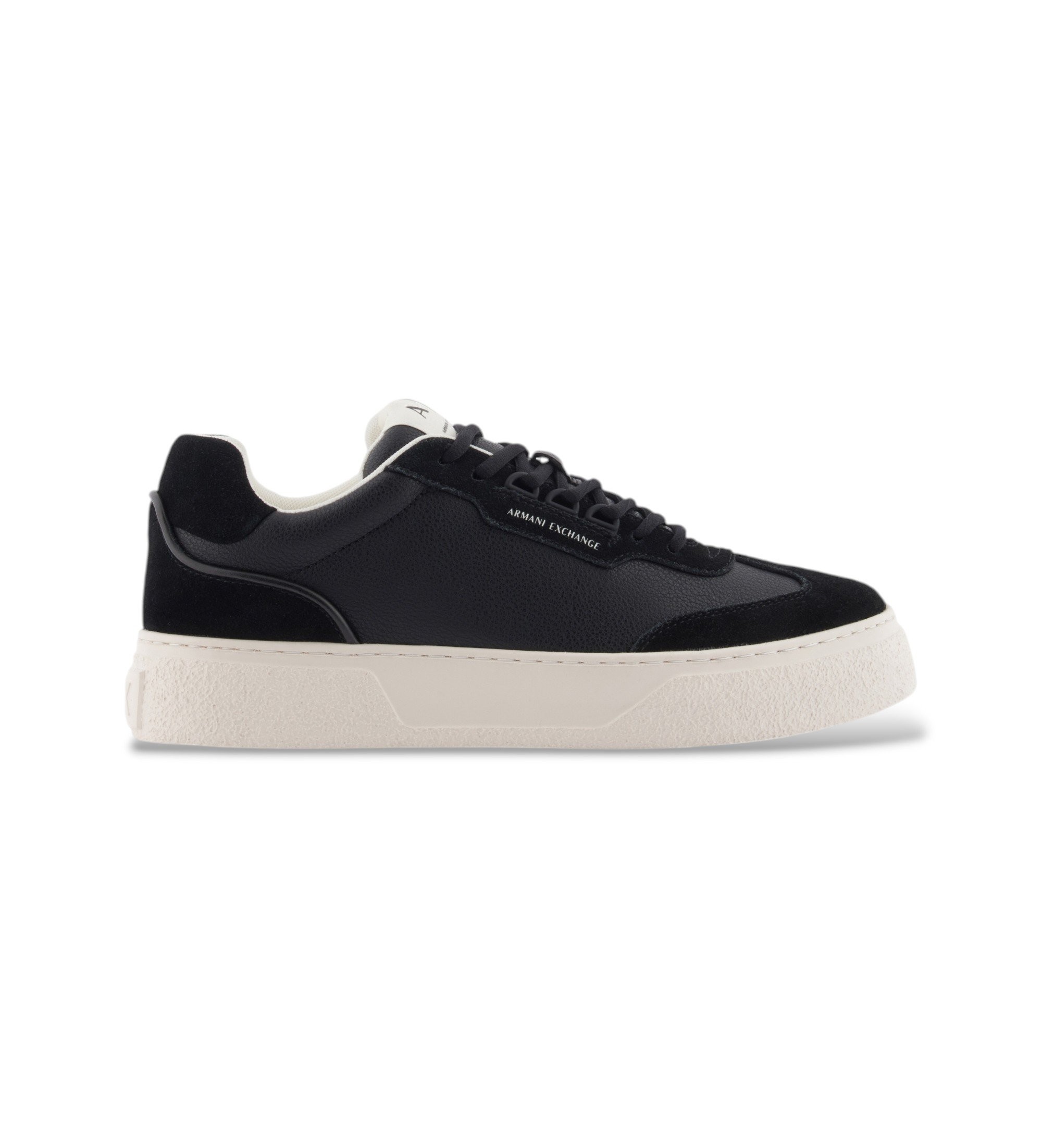 A|X Armani Exchange für Herren. XM002200AF21419MC105 Freizeitschuhe schwarz (45.5), Öko-Leder, 3 bis 5 cm, Schnürsenkel, Sportlich