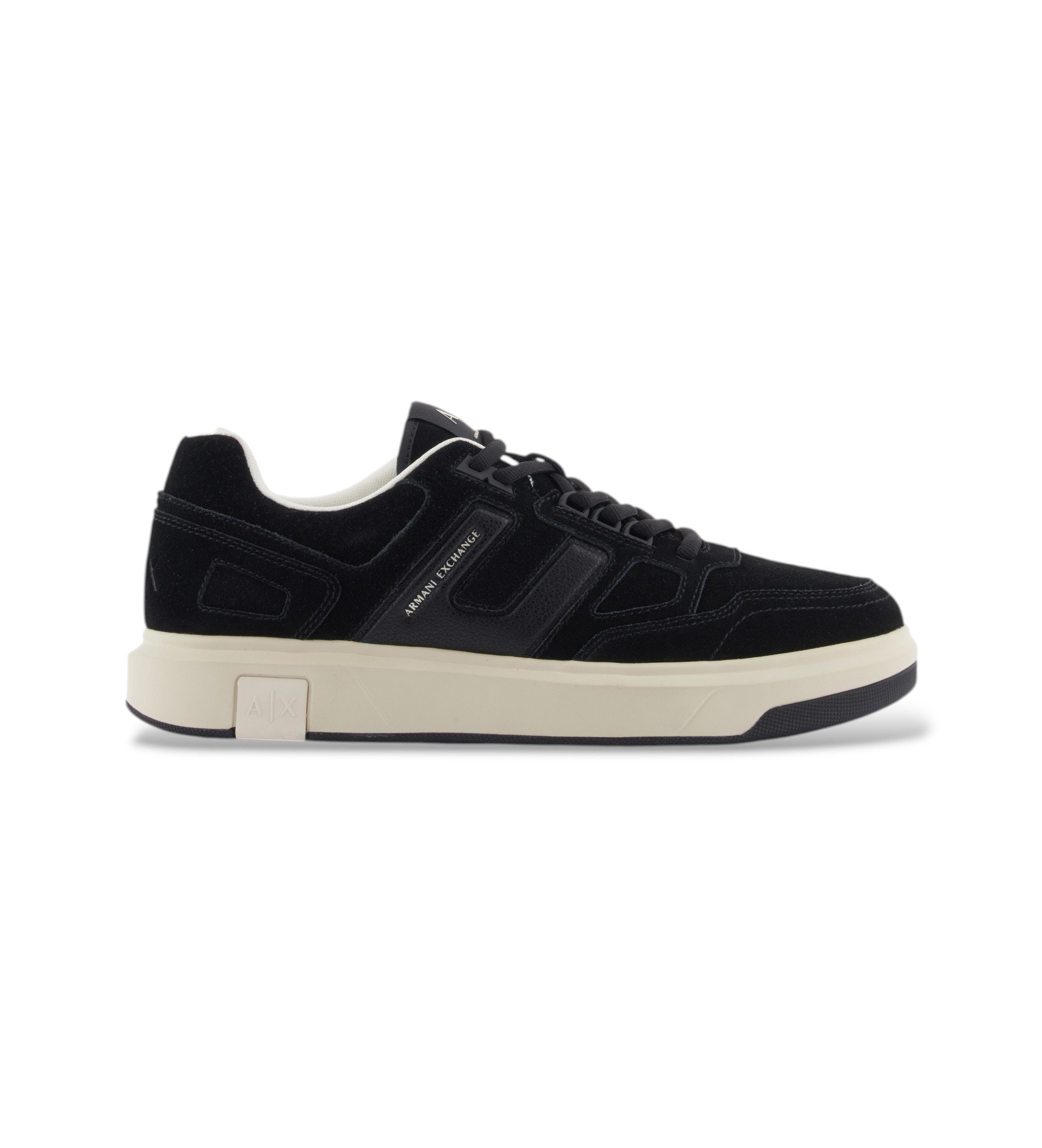 A|X Armani Exchange für Herren. XM002206AF21419UC001 Low-Top Sneakers schwarz (42.5), Leder, Wohnung, Schnürsenkel, Lässig