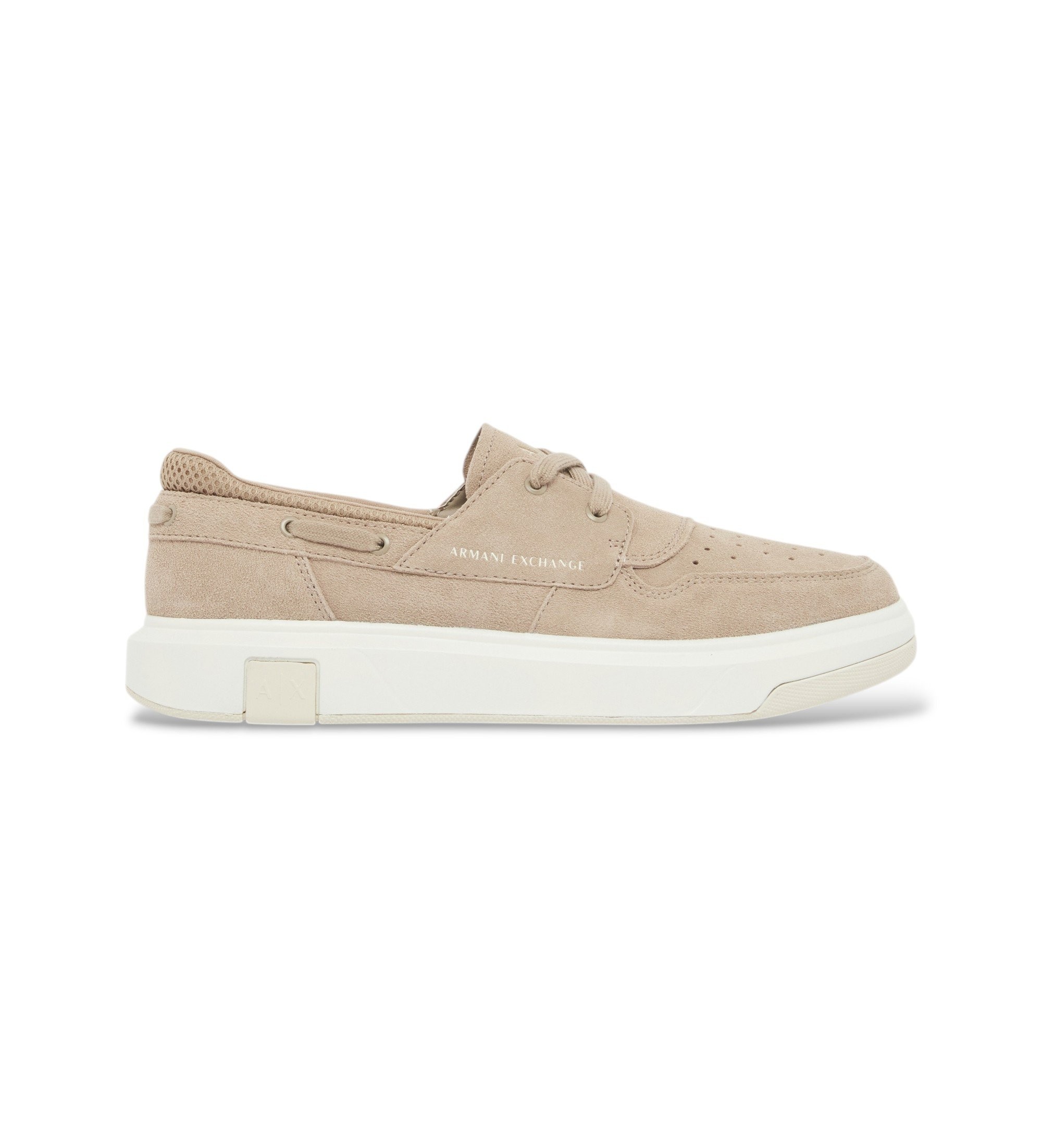 A|X Armani Exchange für Herren. XM002686AF17369Z1030 Beige Daunen-Sneakers (40), Wohnung, Schnürsenkel, Lässig
