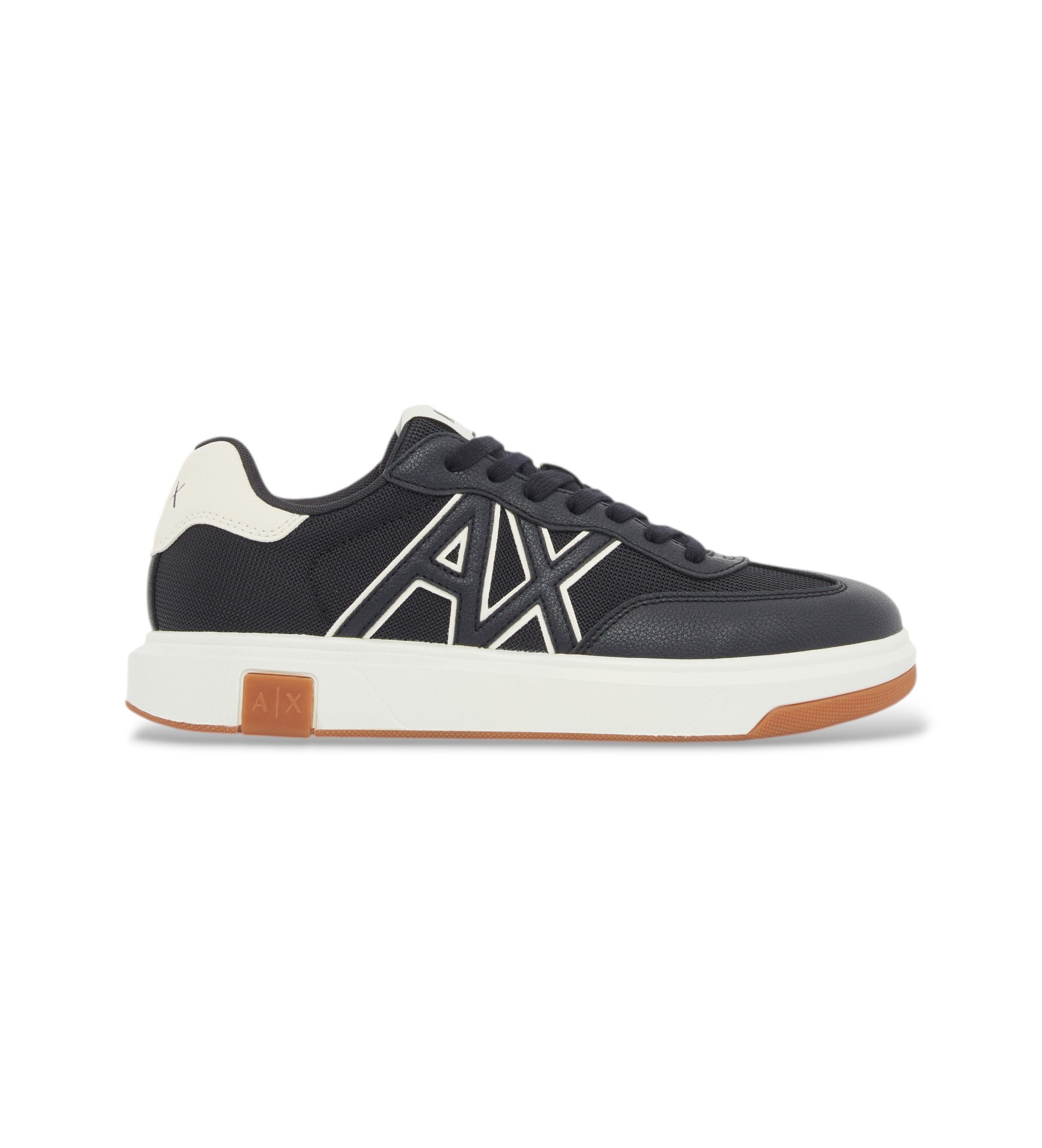 A|X Armani Exchange für Herren. XM002687AF22775MZ752 Sportliche Schuhe navy (43.5), Stoff, 3 bis 5 cm, Schnürsenkel, Lässig, Marine