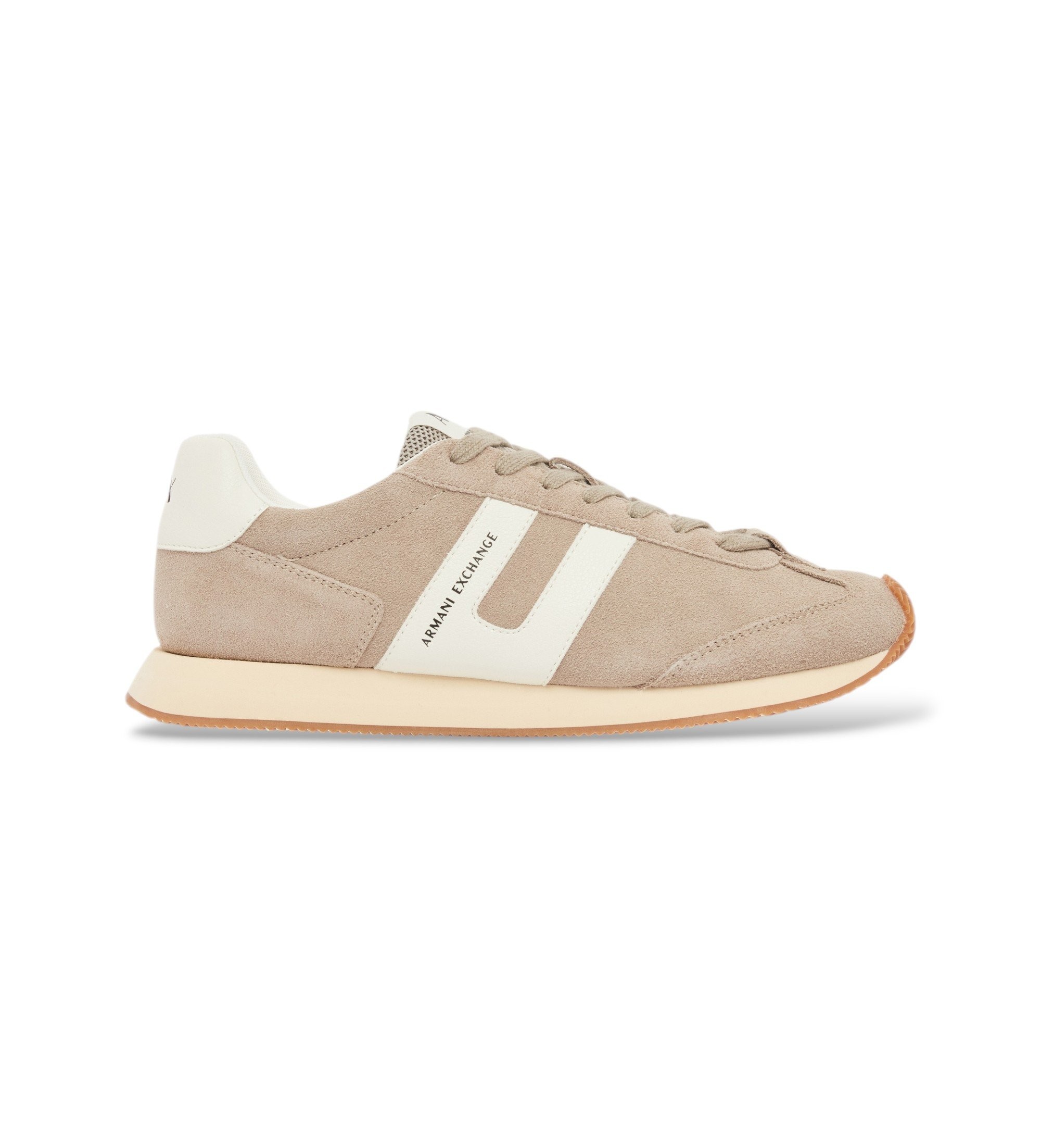 A|X Armani Exchange für Herren. XM002689AF17447M1316 Barcelona Turnschuhe beige (39.5), Wohnung, Schnürsenkel, Lässig, Grün