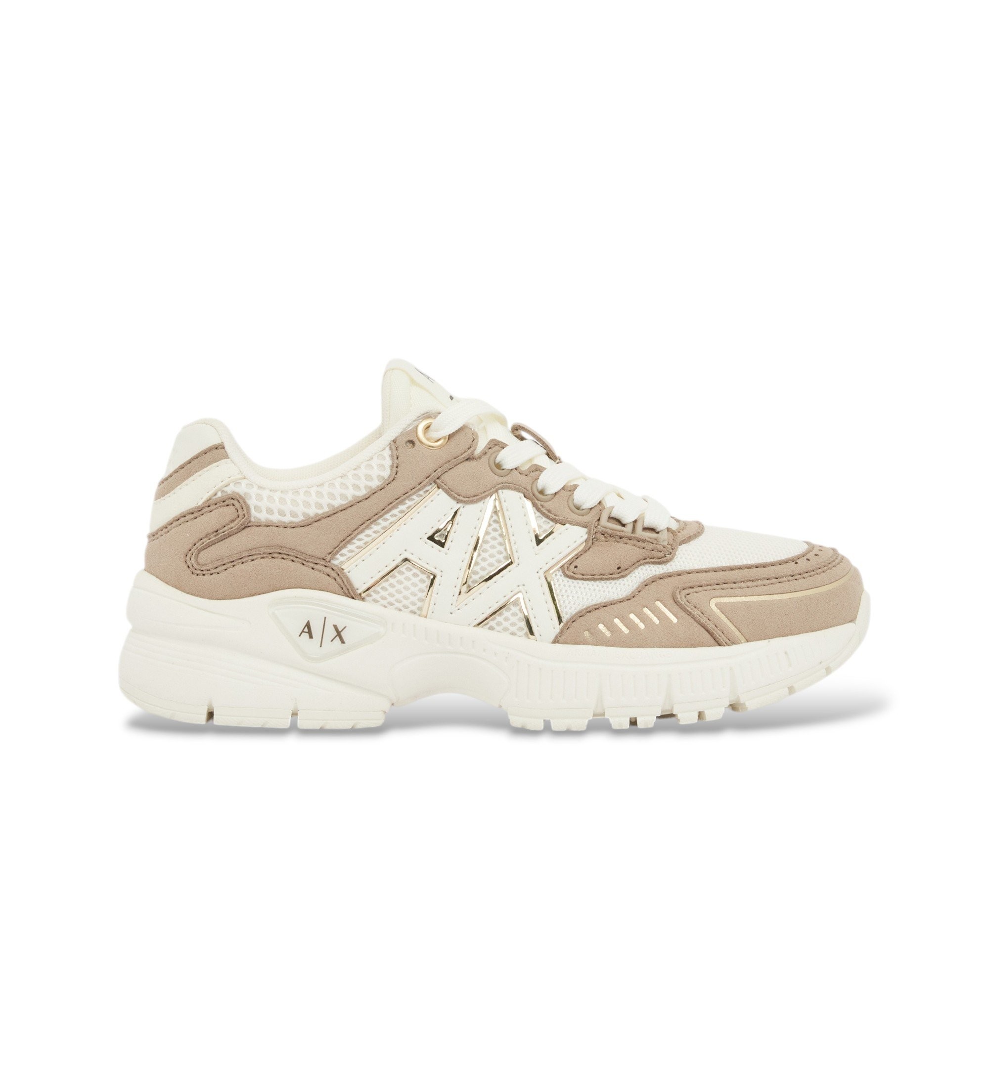 A|X Armani Exchange für Damen. XW002153AF22757MZ285 Sand Lifestyle-Schuhe (40), Schwarz, Weiß, Beige, 3 bis 5 cm, Keine, Lässig, Sportlich,