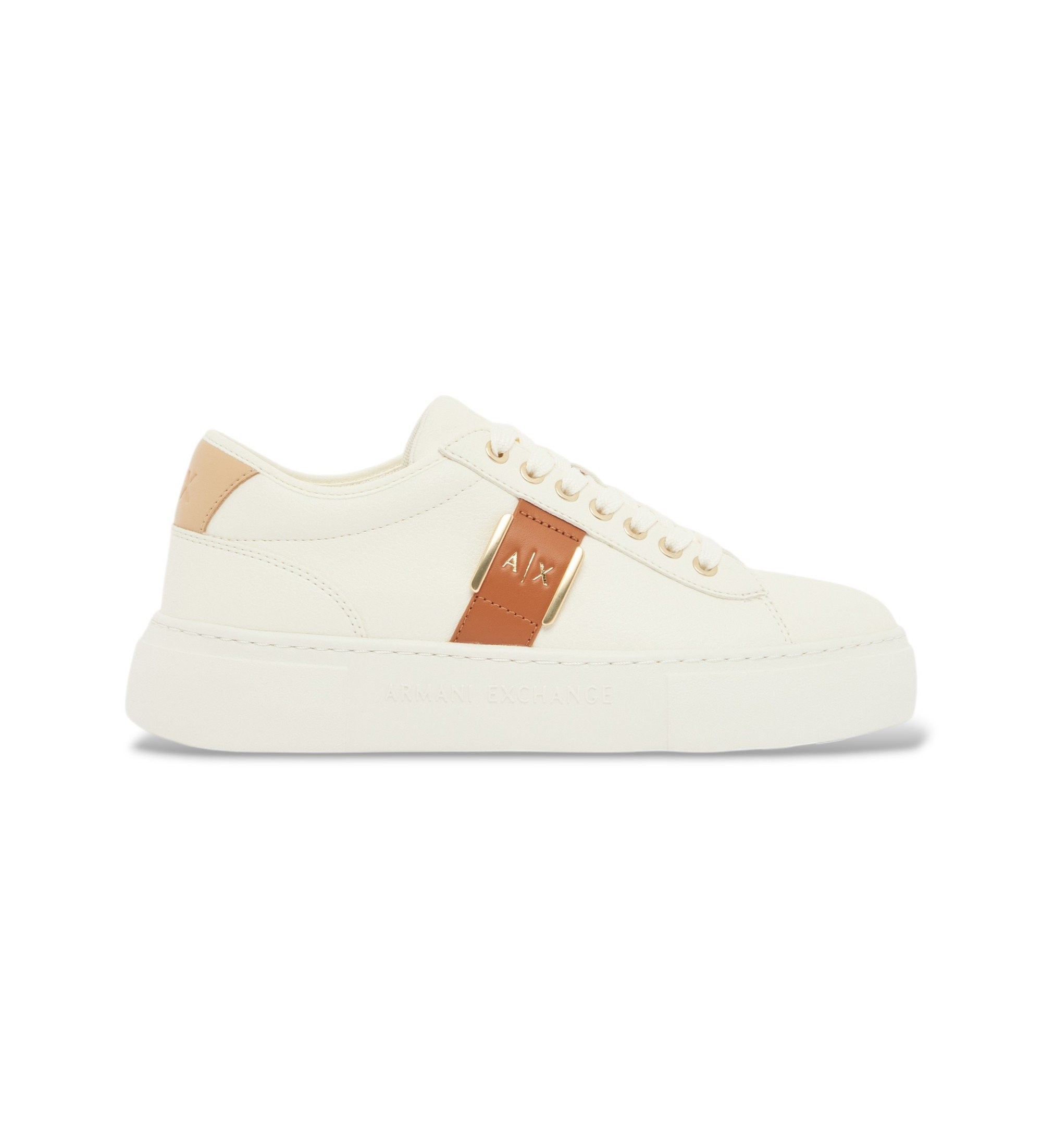 A|X Armani Exchange für Damen. XW002224AF21429MZ433 Schuhe Ax Combi weiß (37), Wohnung, Schnürsenkel, Lässig