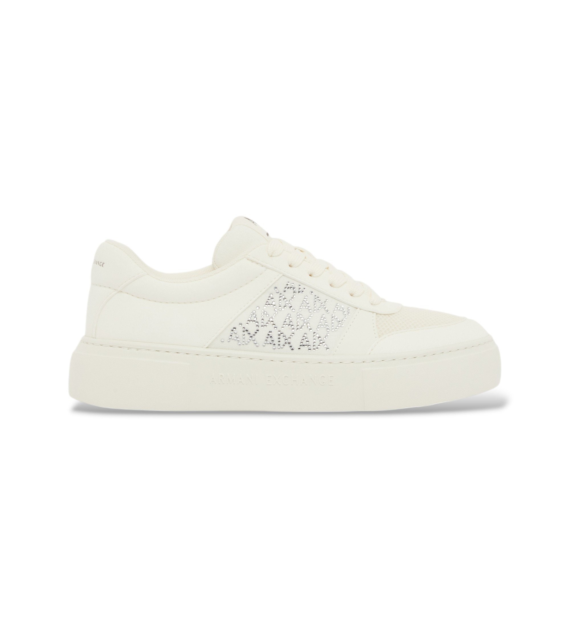 A|X Armani Exchange für Damen. XW002788AF23057U0011 Lifestyle Turnschuhe weiß (37), Schwarz, Stoff, 3 bis 5 cm, Schnürsenkel, Sportlich